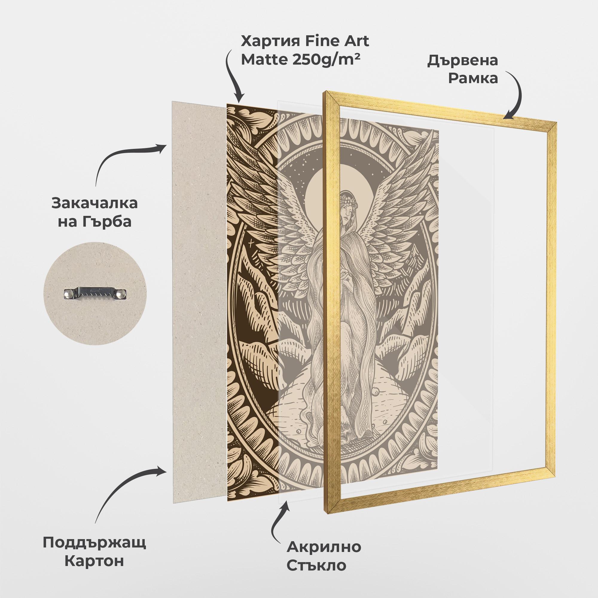 Рамкиран постер Cream Angel mockup 1