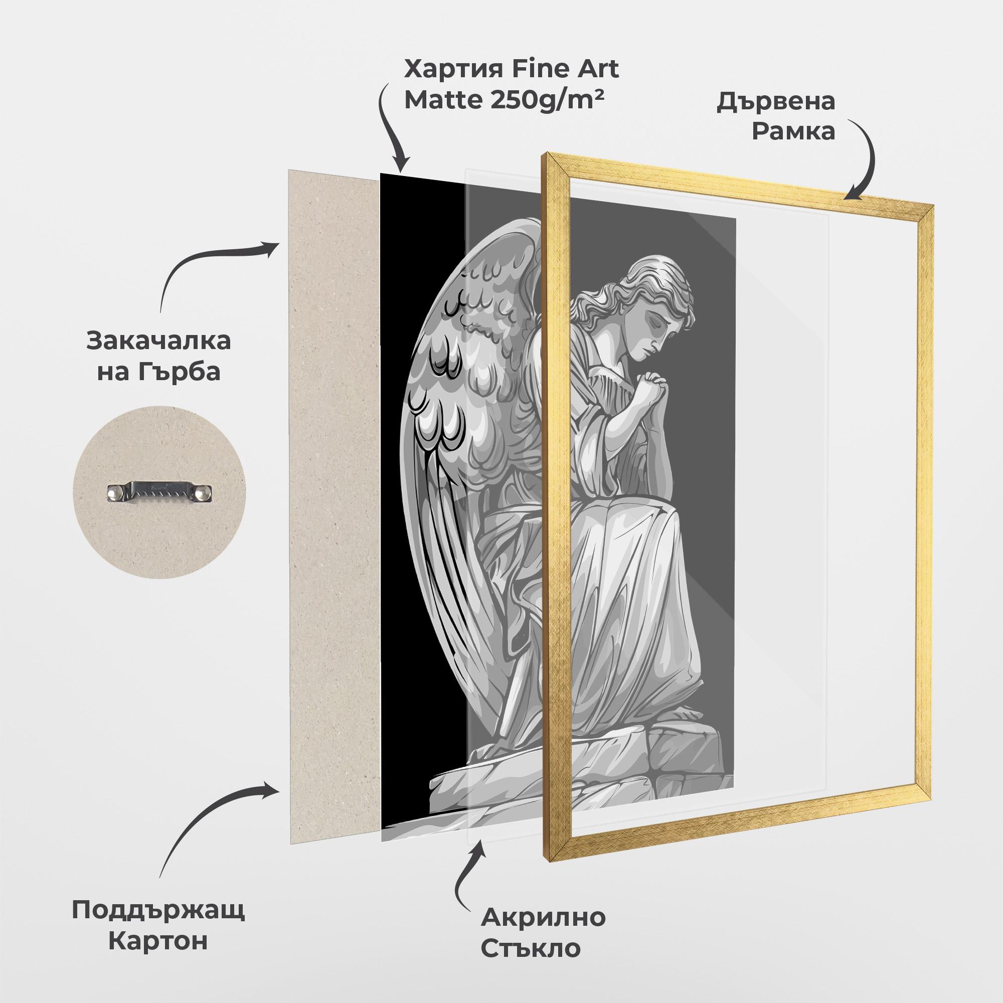 Рамкиран постер Pray Angel mockup 1