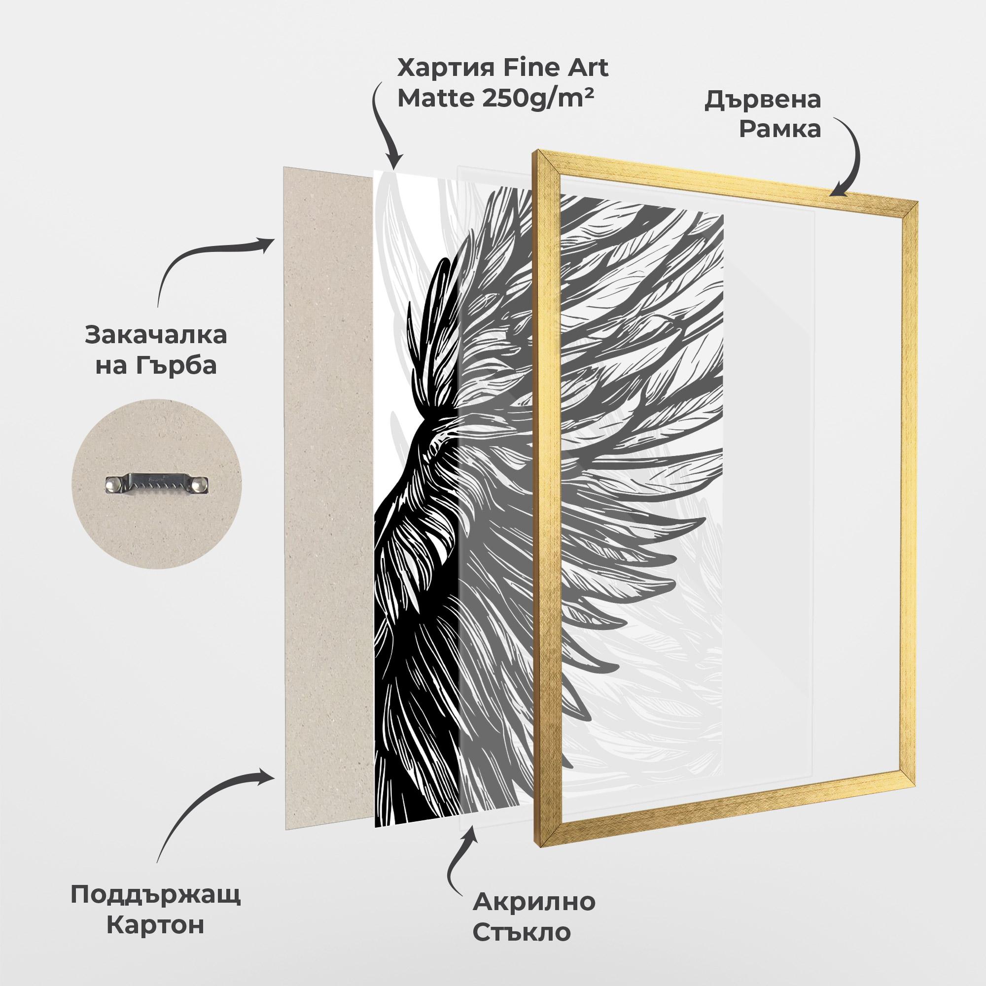 Рамкиран постер Wing Line mockup 1