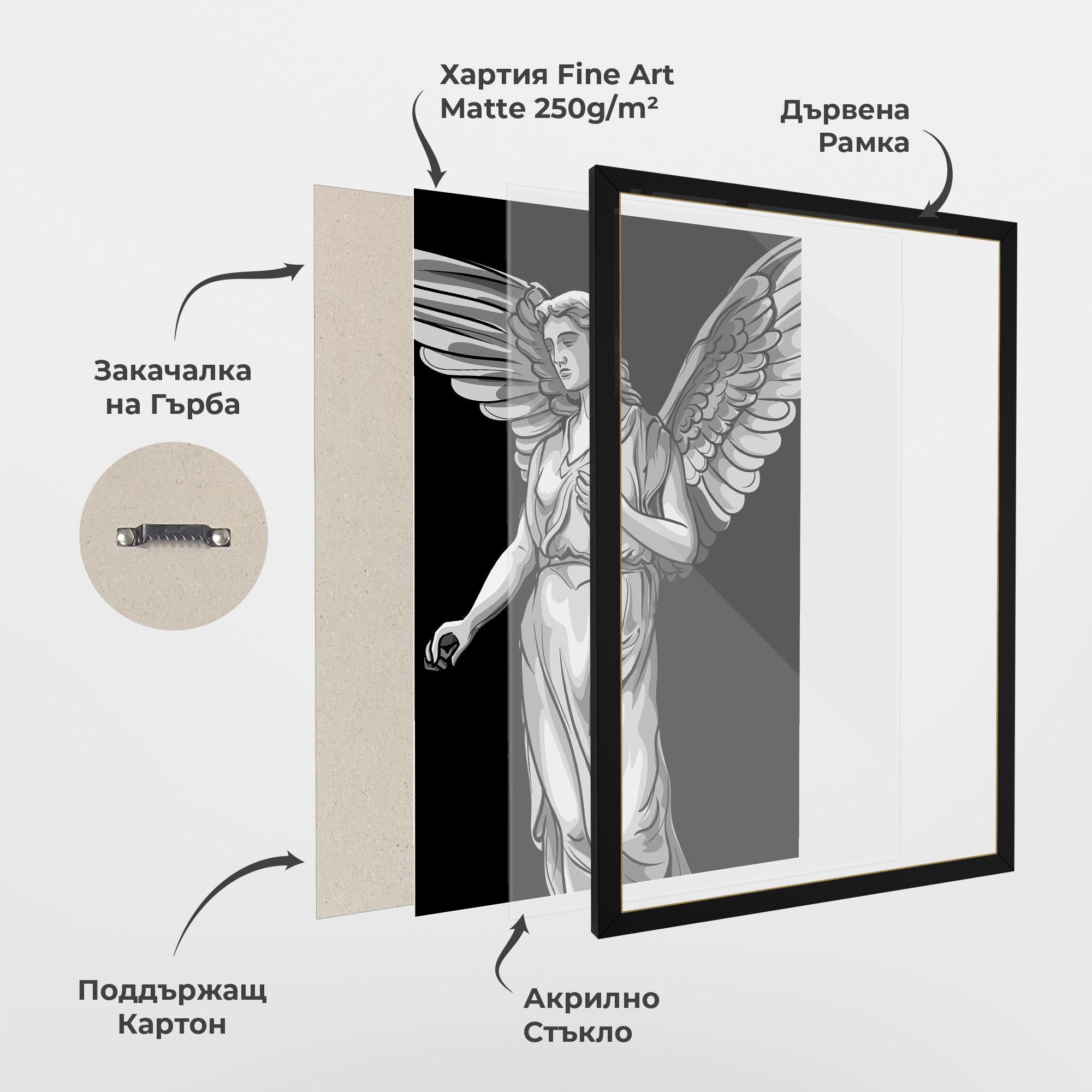 Рамкиран постер Angel Hand mockup 1