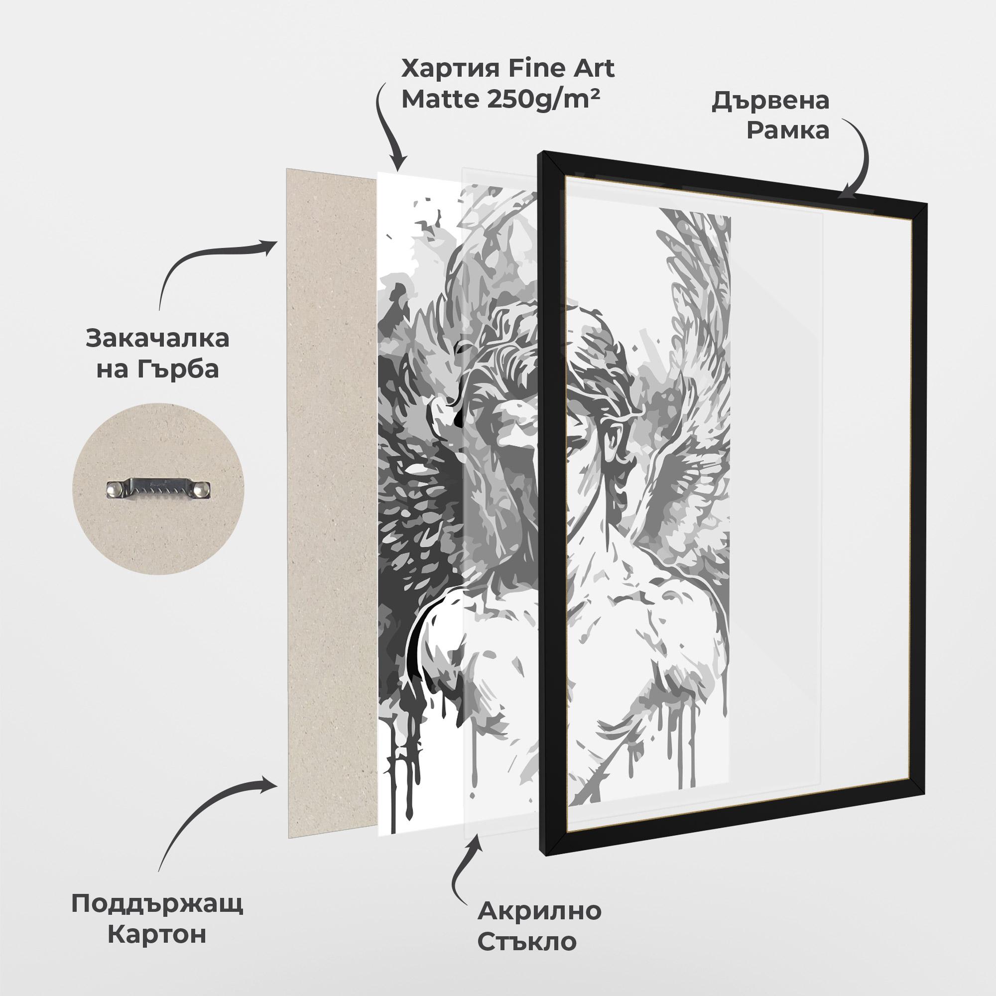 Рамкиран постер Beautiful Angel mockup 1