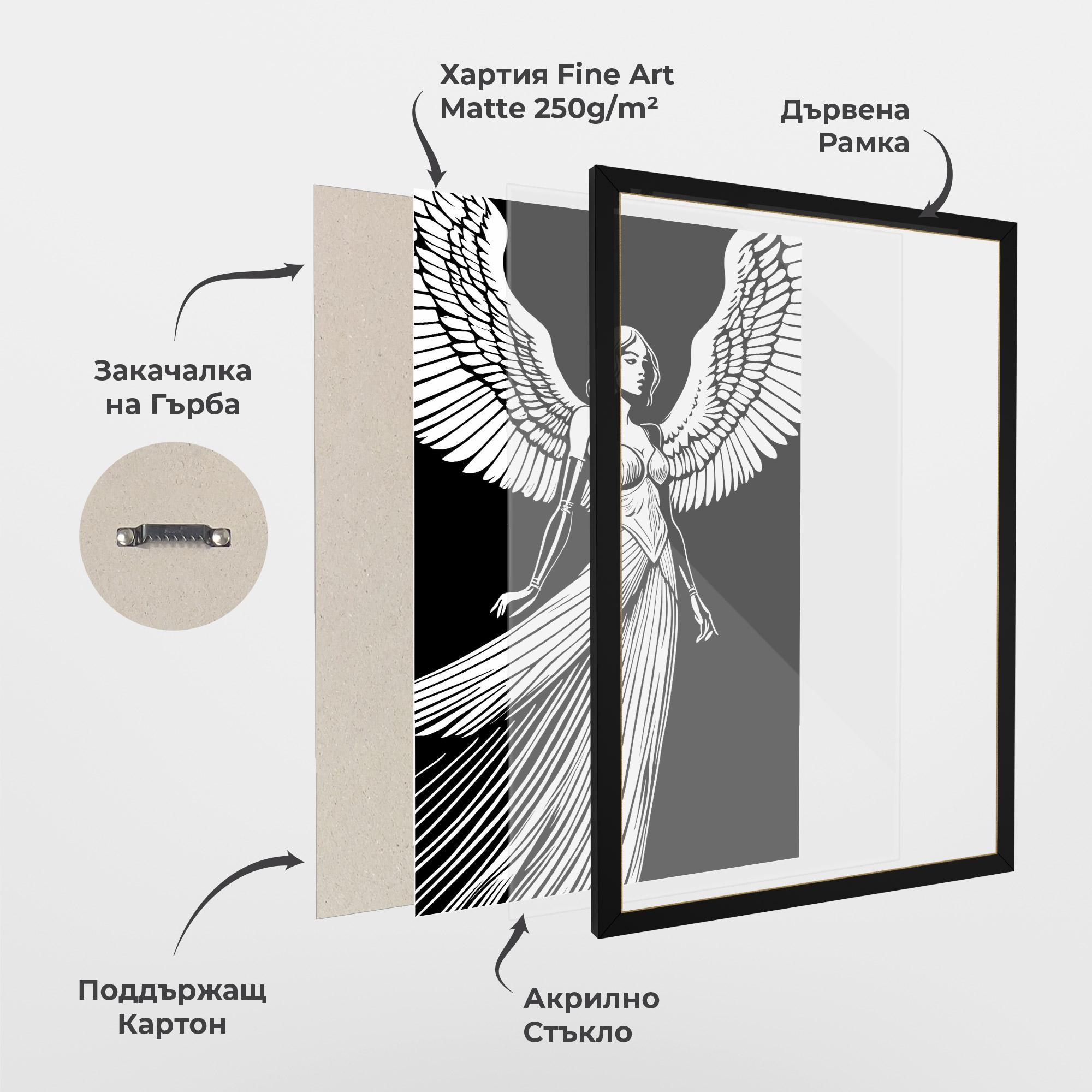 Рамкиран постер Pretty Angel mockup 1