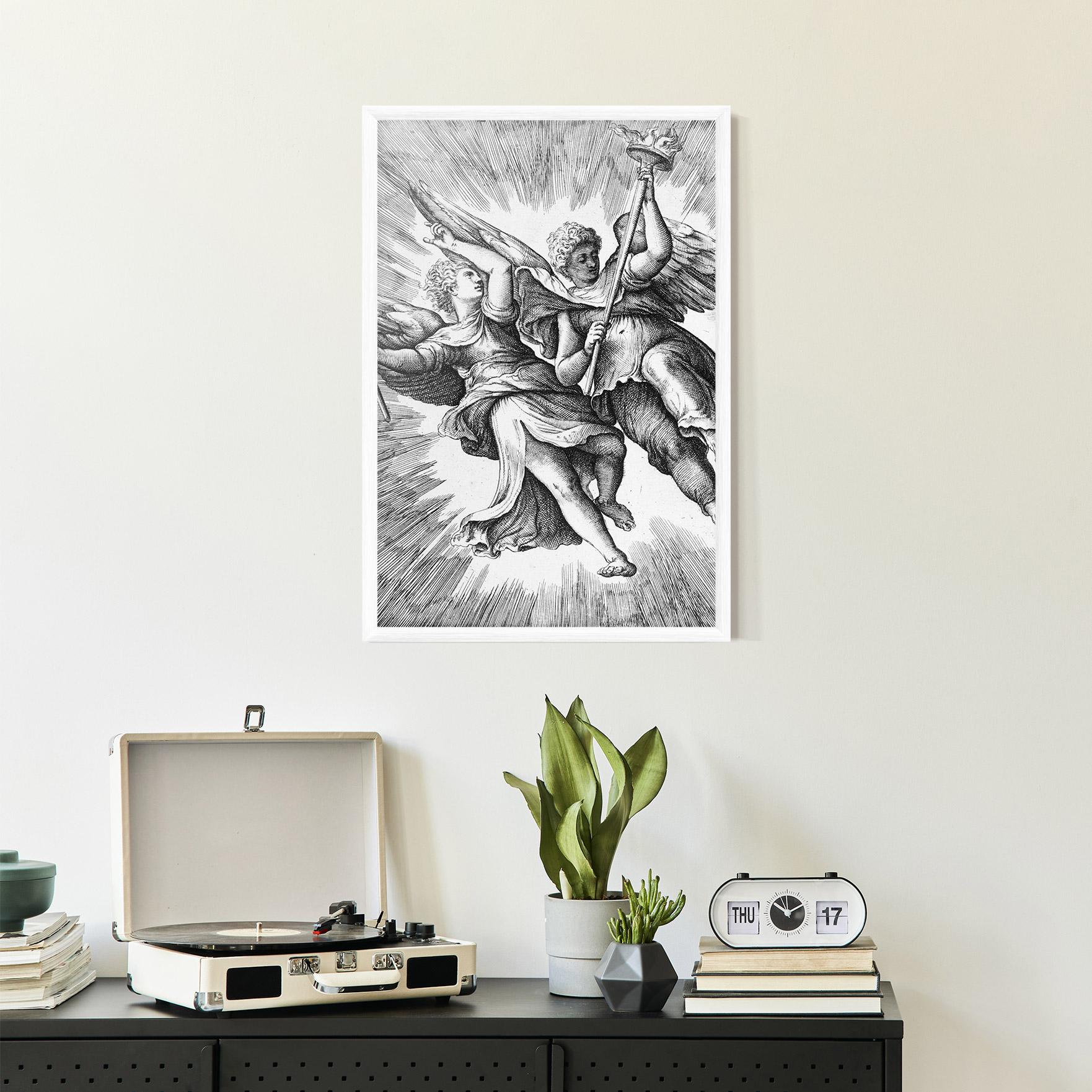 Рамкиран постер Hand Drawn Angels mockup 2