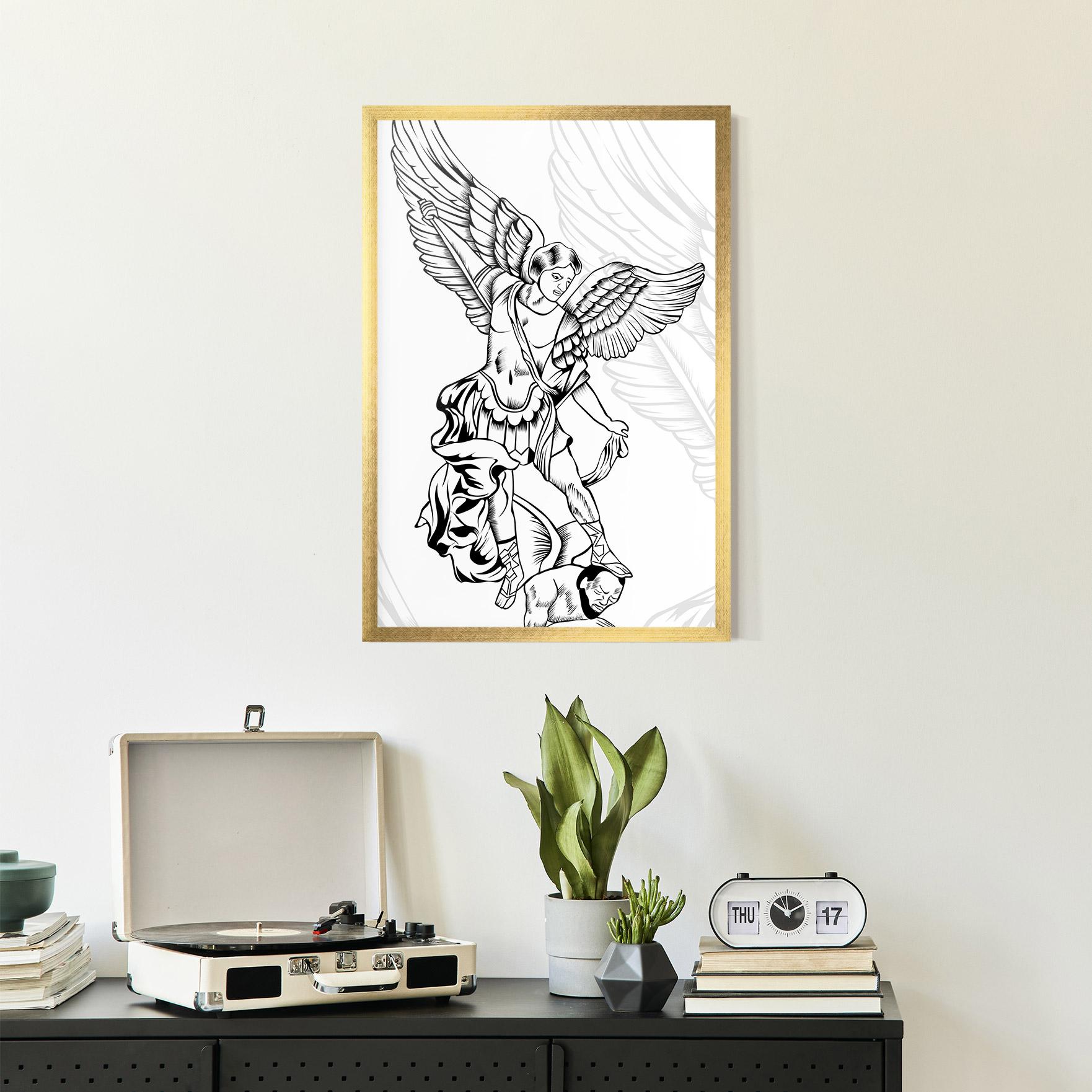 Рамкиран постер Angel Fight mockup 2