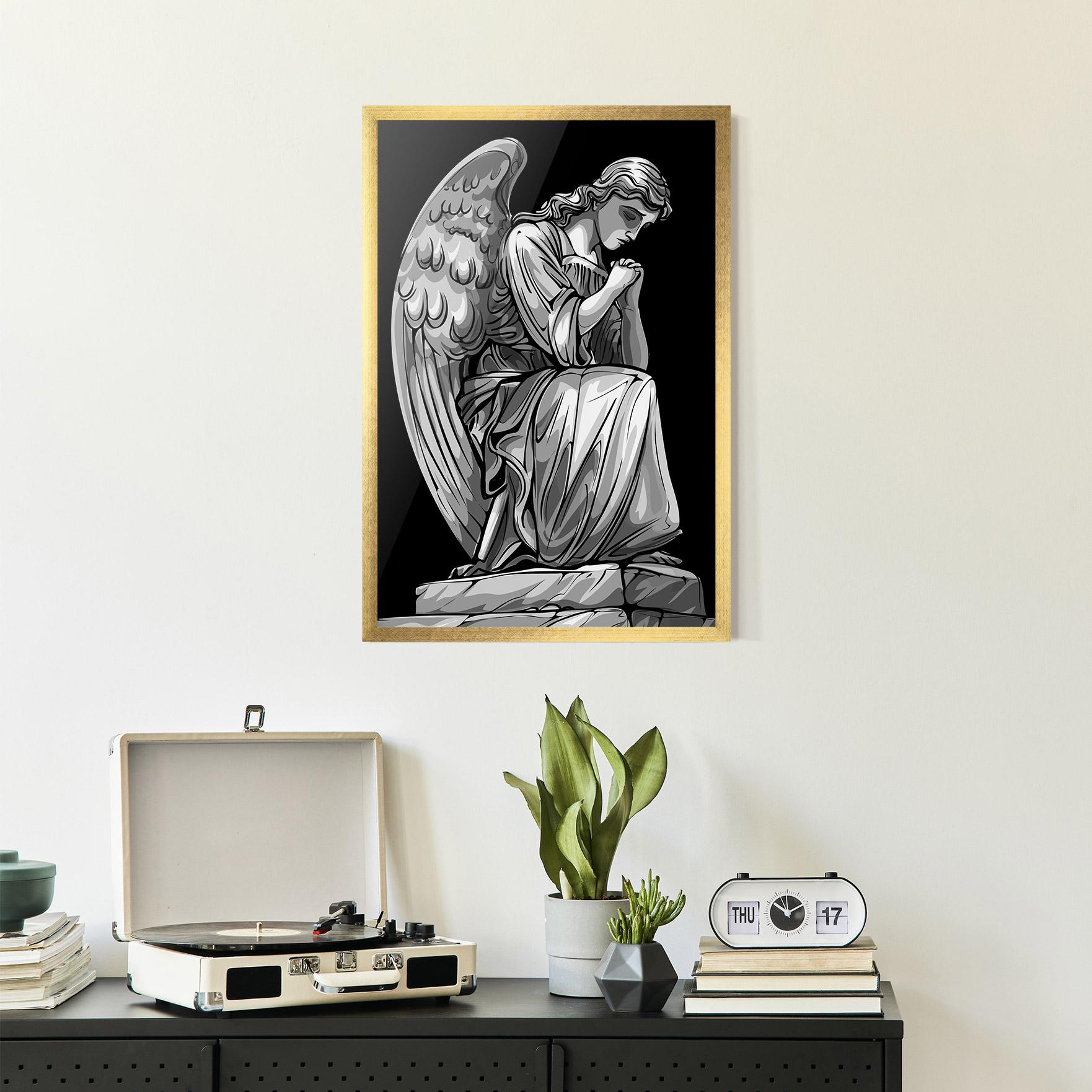 Рамкиран постер Pray Angel mockup 2
