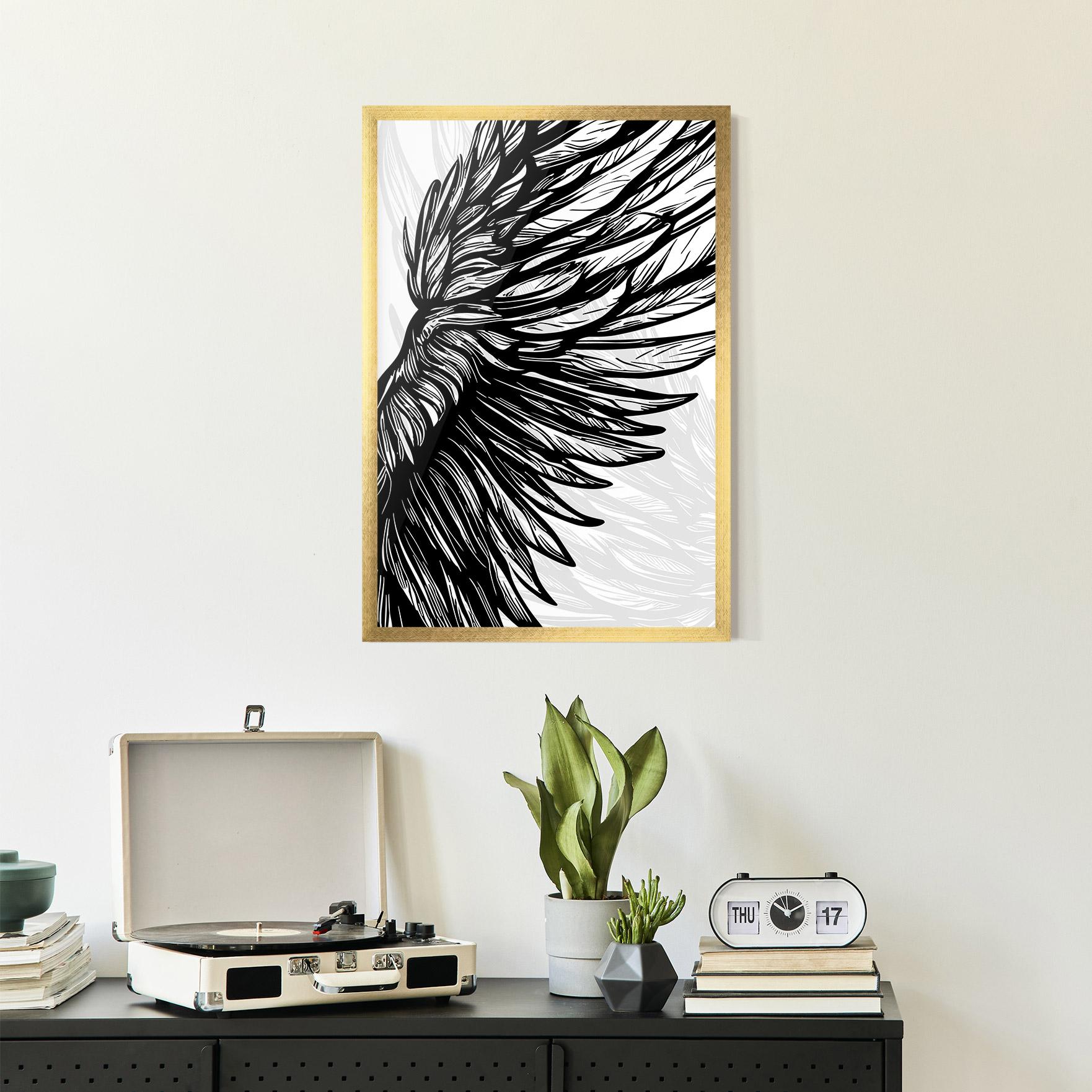 Рамкиран постер Wing Line mockup 2