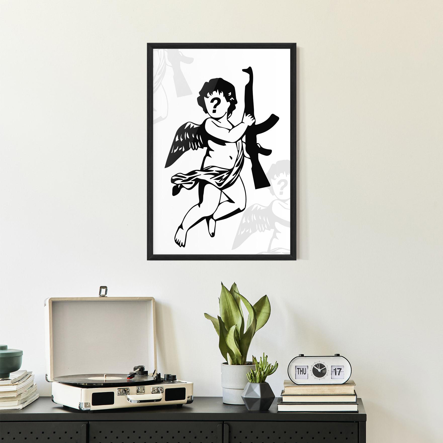 Рамкиран постер Angel Gun mockup 2