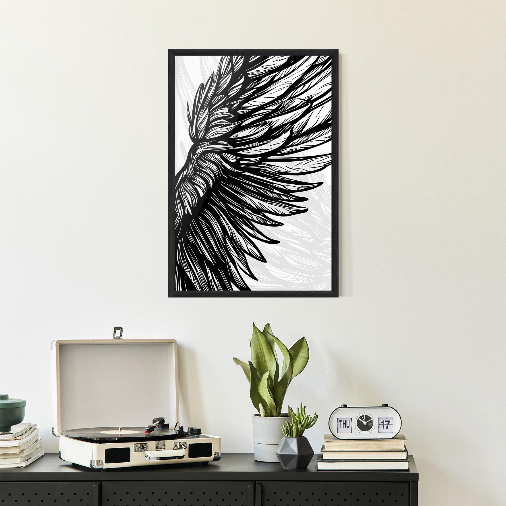 Рамкиран постер Wing Line mockup 2