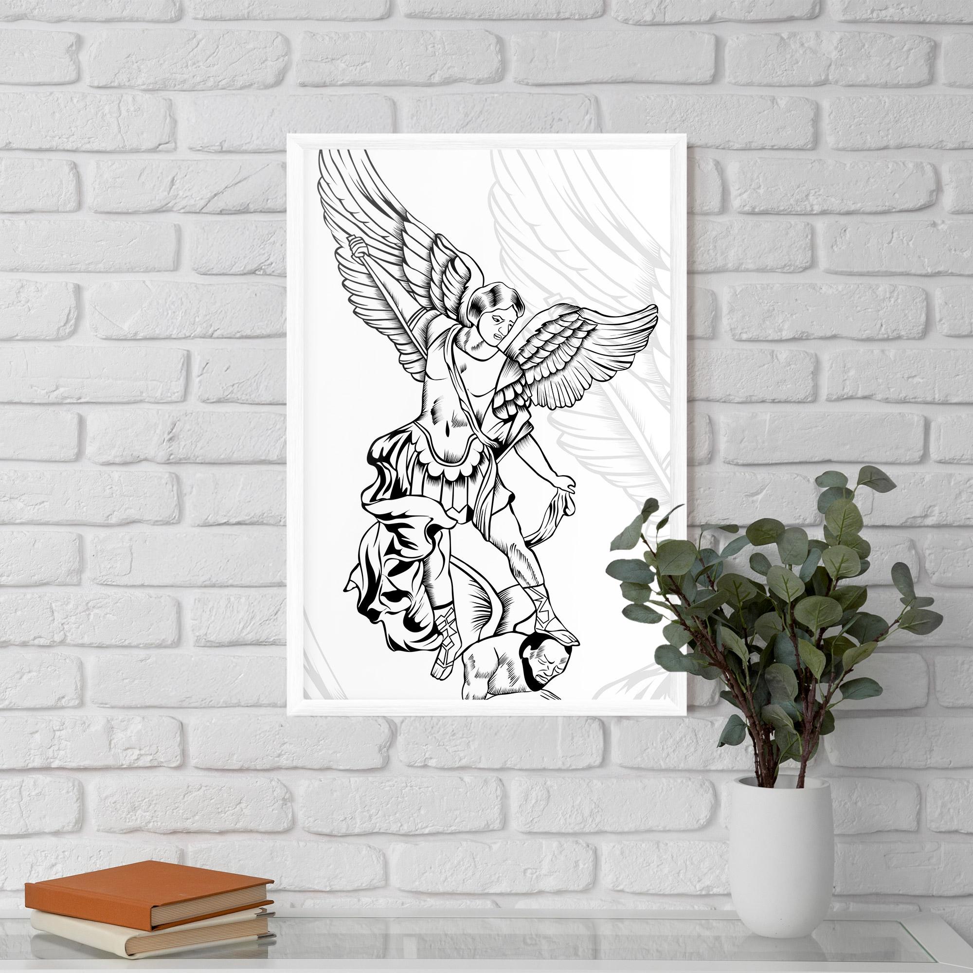 Рамкиран постер Angel Fight mockup 5