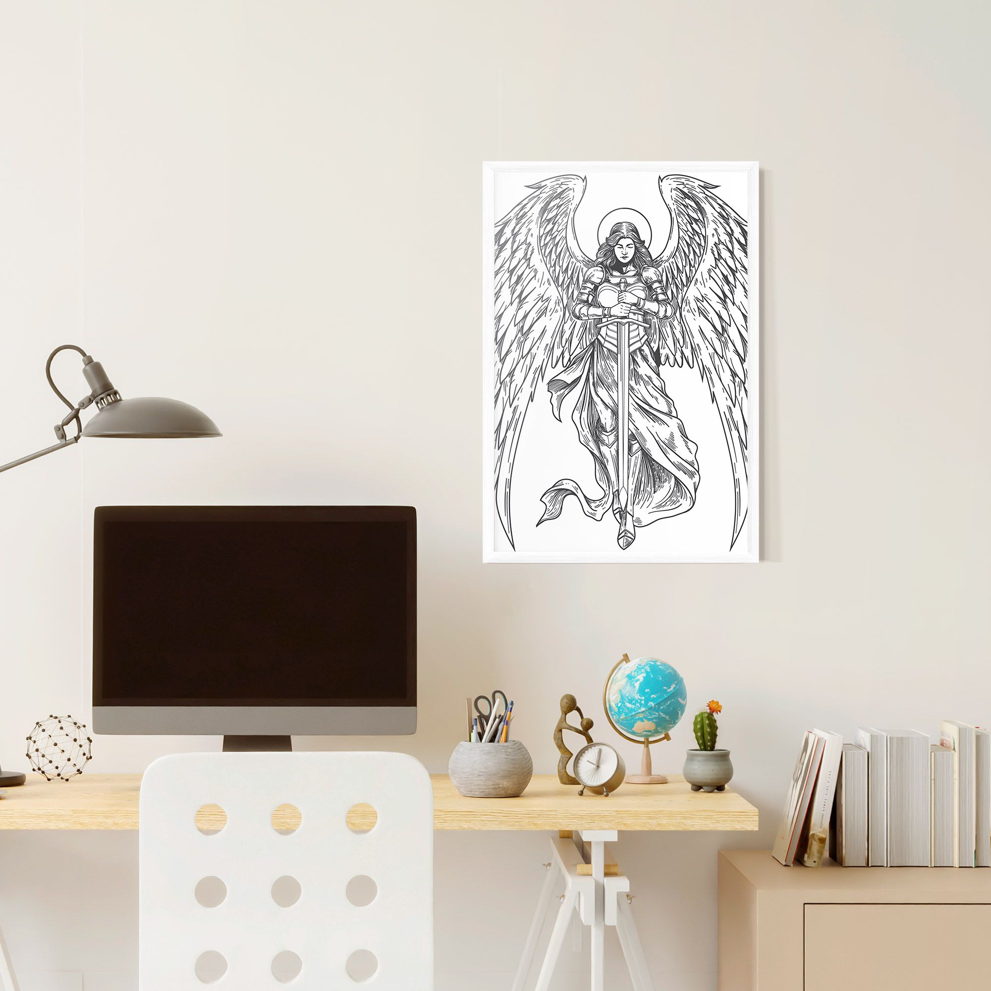 Grey Line Angel mockup 6