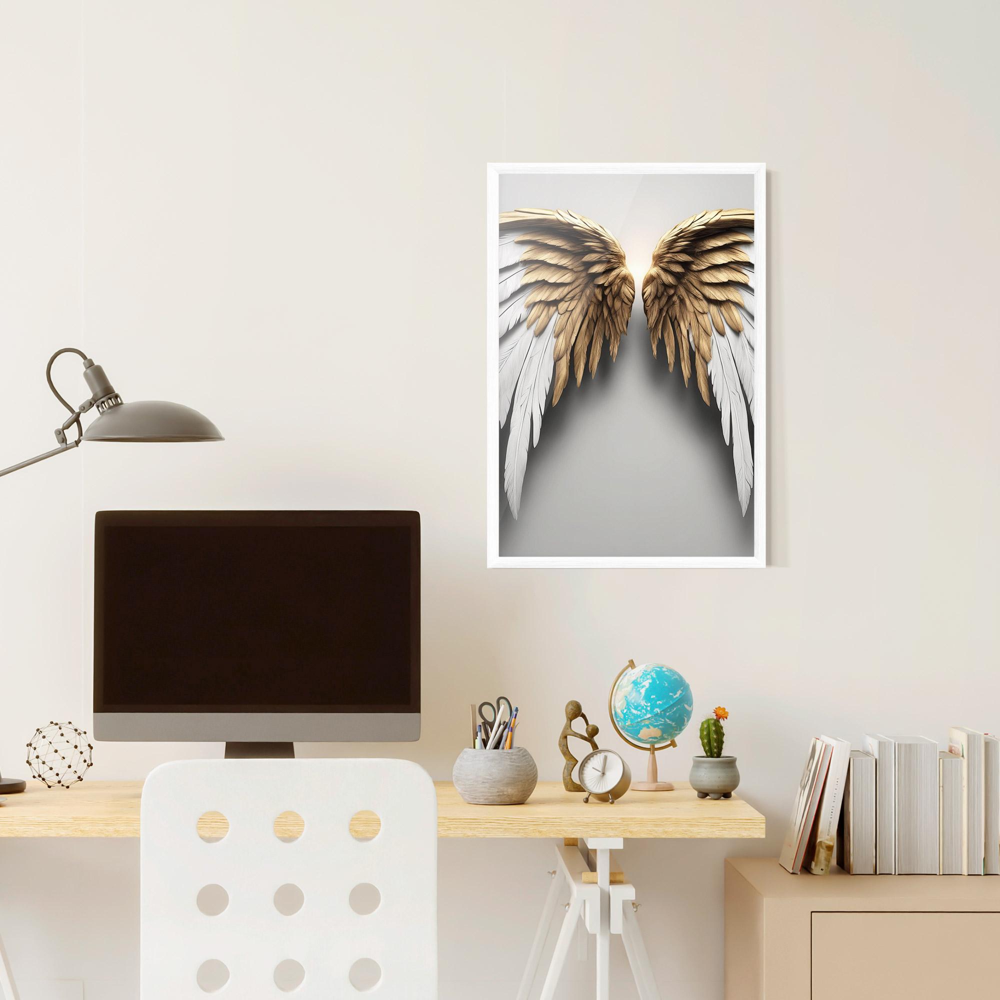 Рамкиран постер Realistic Angel Wings mockup 6