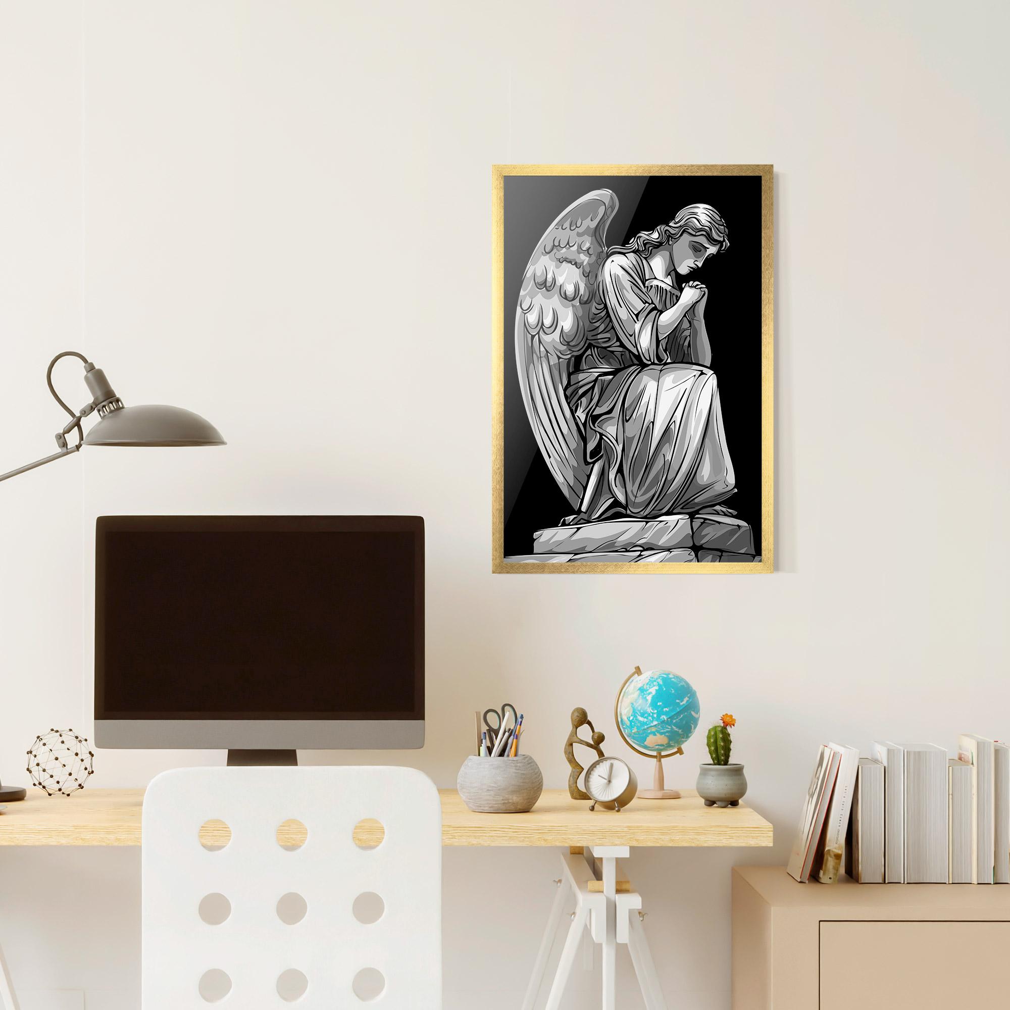 Рамкиран постер Pray Angel mockup 6