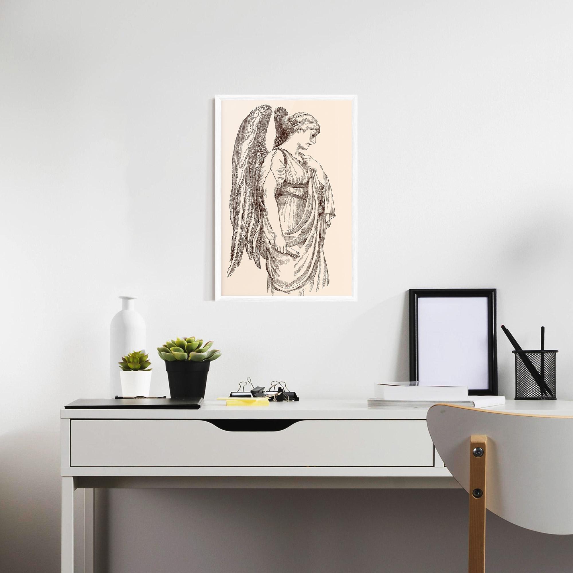 Рамкиран постер Angel Brown Line mockup 7