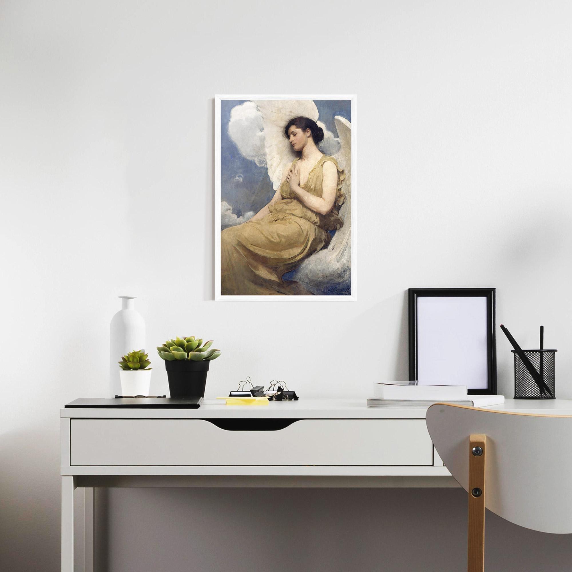 Рамкиран постер Angel Woman Painting mockup 7
