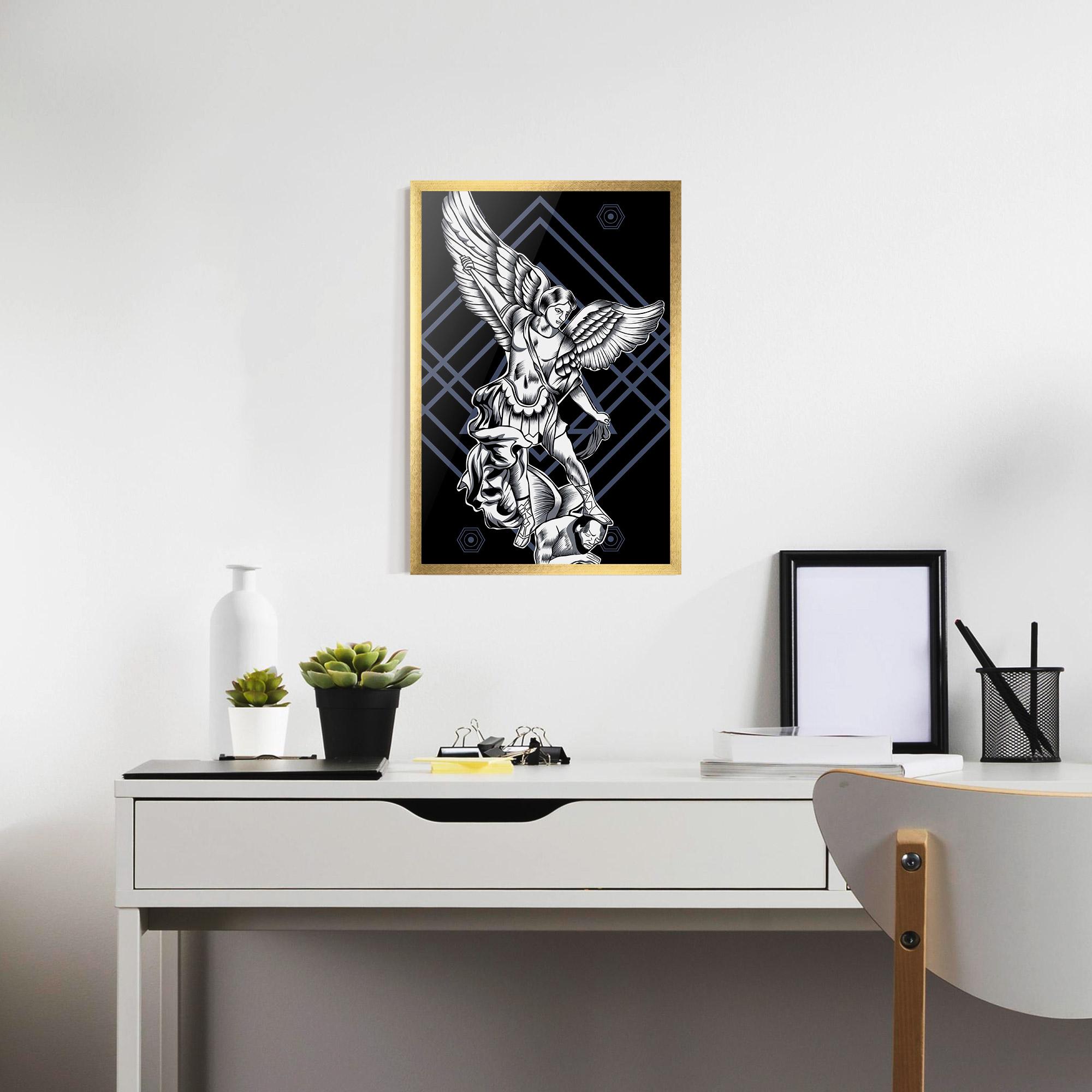 Рамкиран постер Angel Fights mockup 7