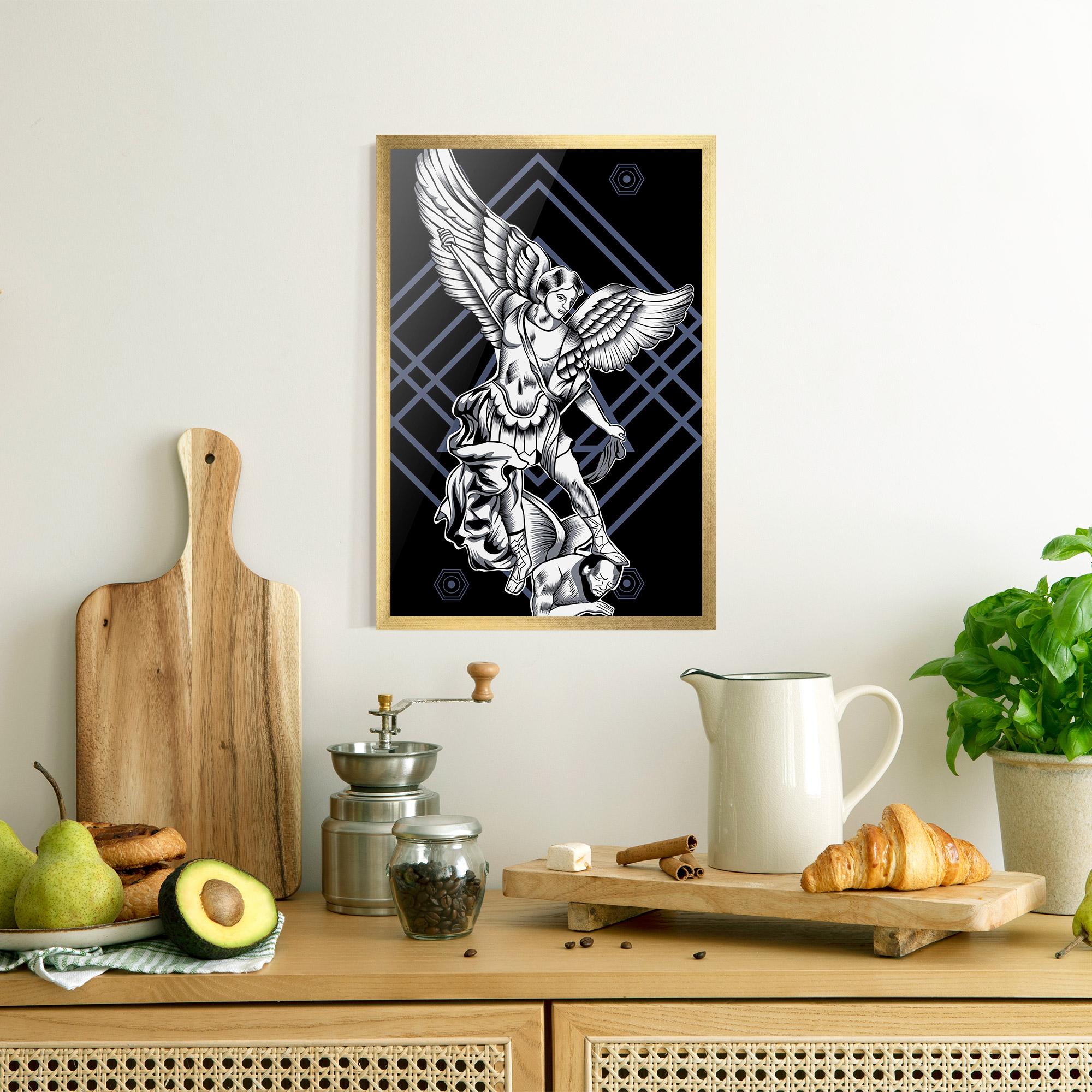 Рамкиран постер Angel Fights mockup 8