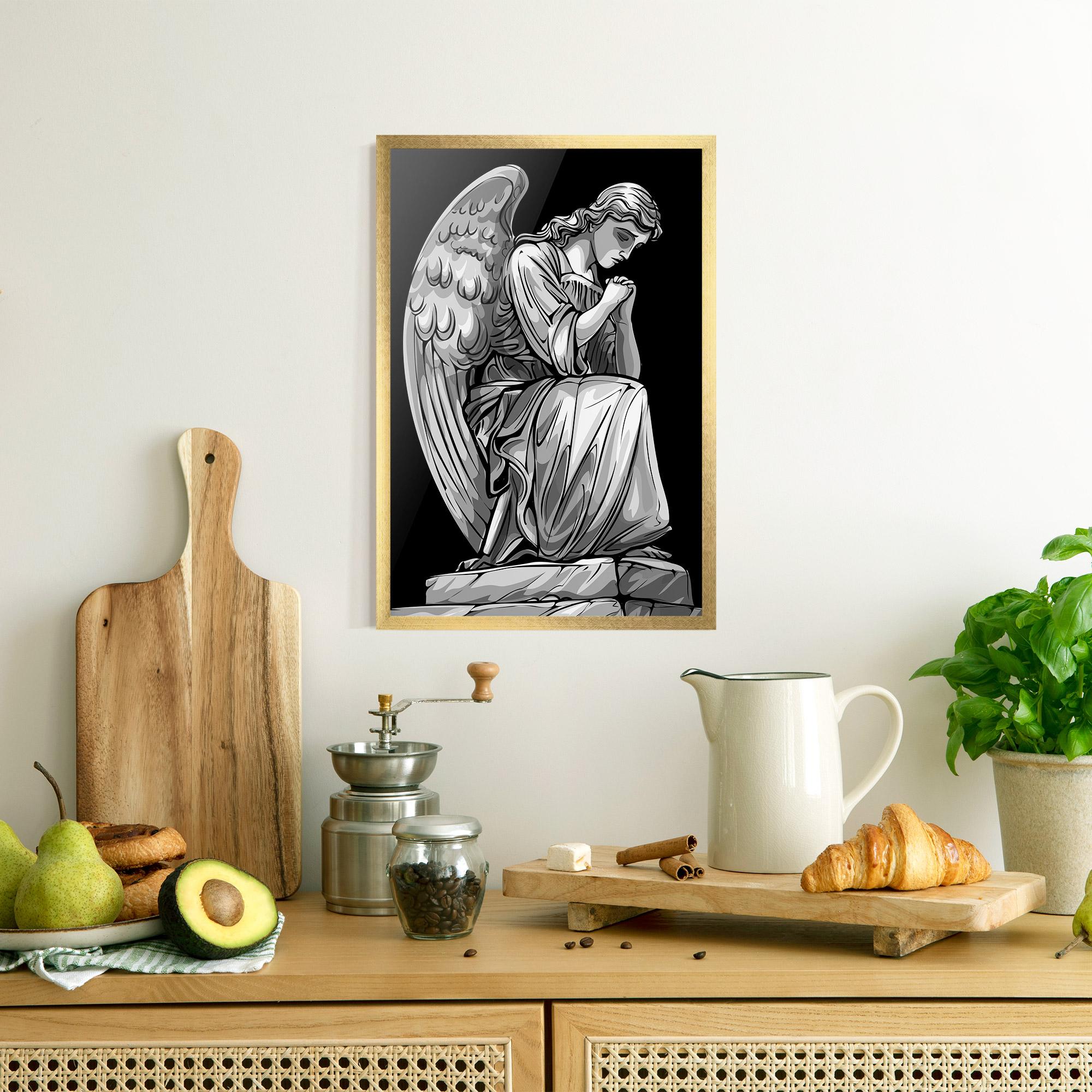Рамкиран постер Pray Angel mockup 8