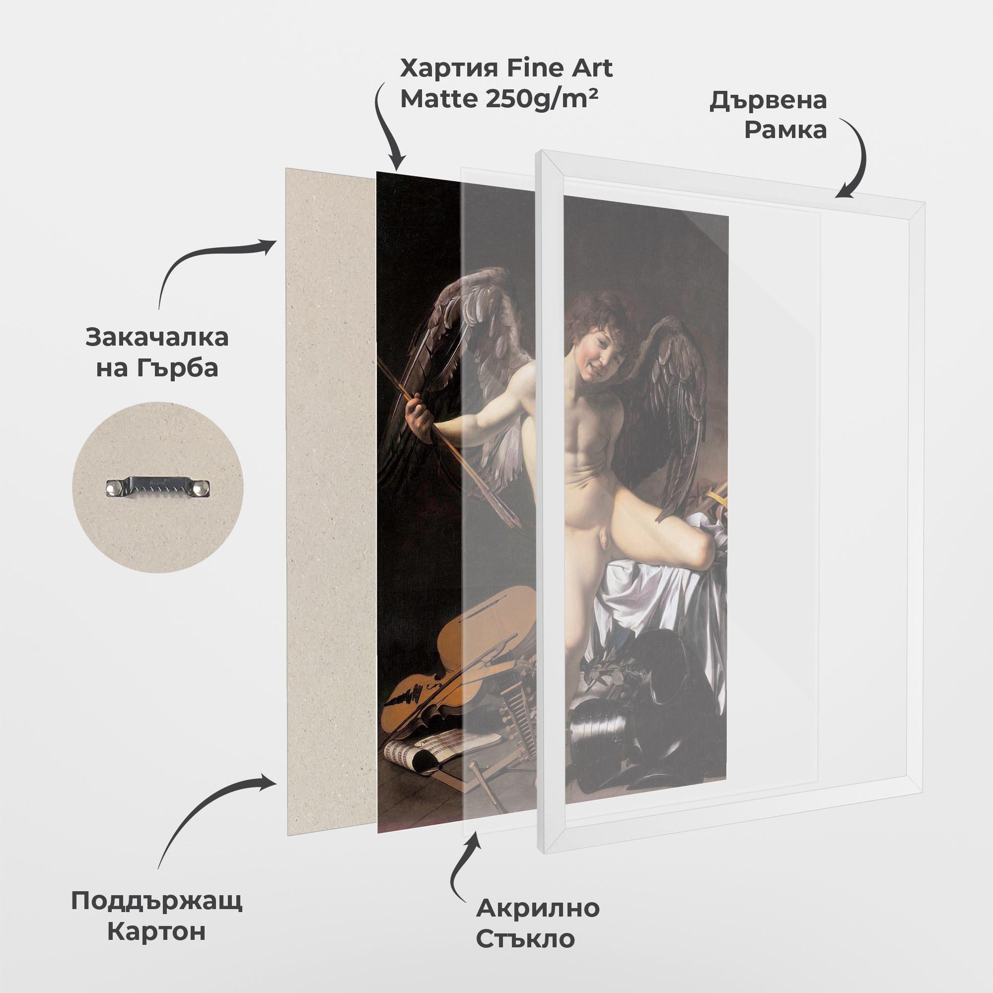 Рамкиран постер Amor Vincet Omnia mockup 1