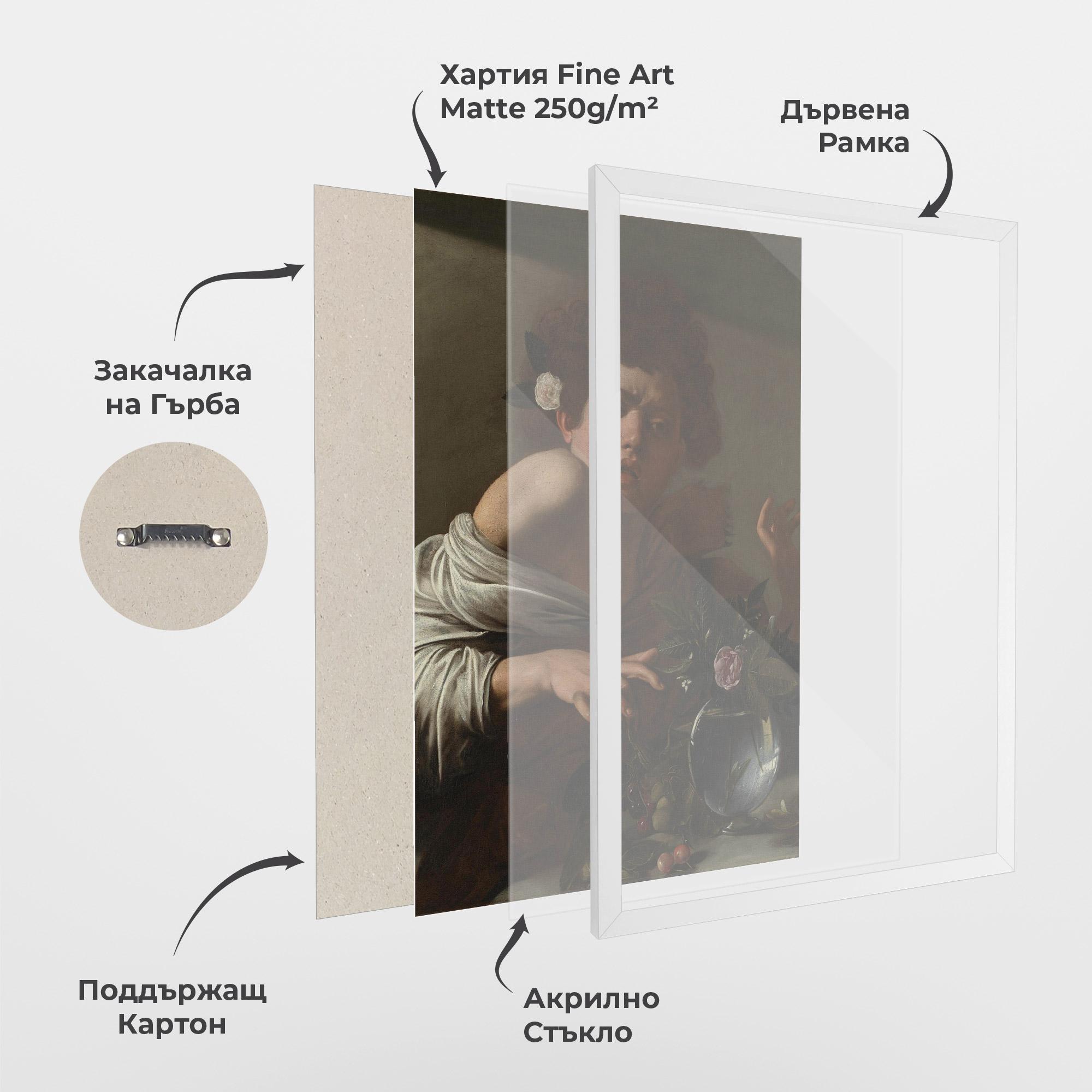 Рамкиран постер Boy Bitten By A Lizard mockup 1