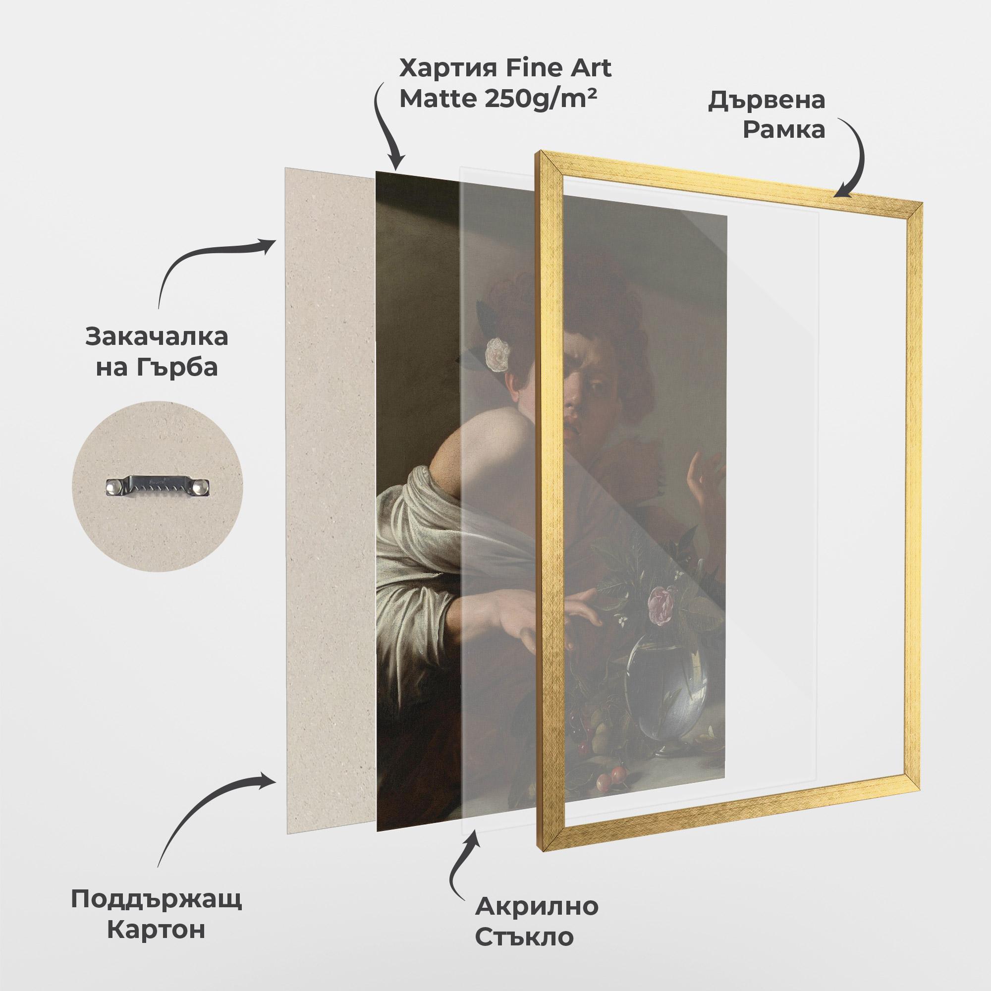 Рамкиран постер Boy Bitten By A Lizard mockup 1