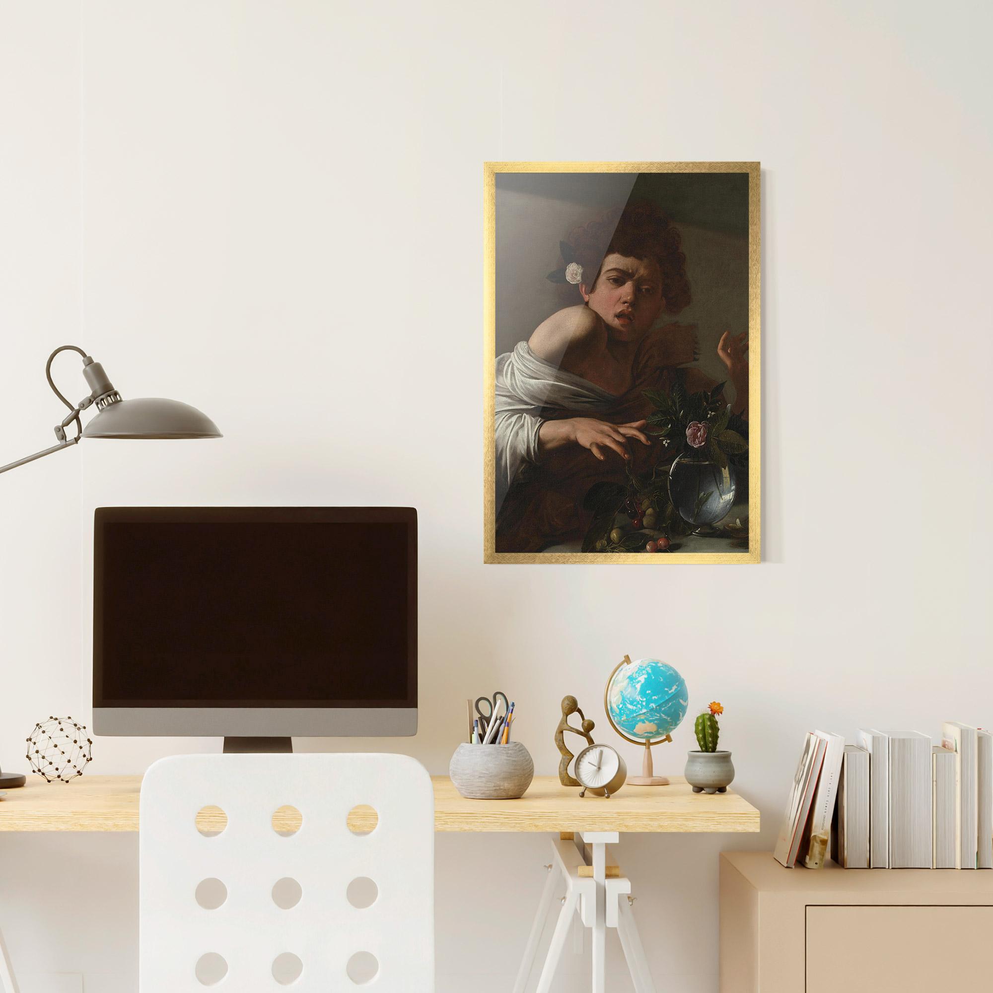 Рамкиран постер Boy Bitten By A Lizard mockup 6