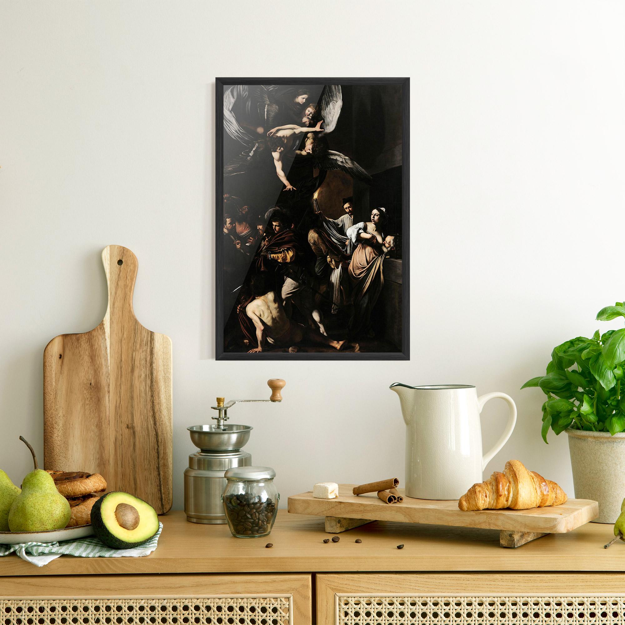 Рамкиран постер Sette Opere Di Misericordia mockup 8