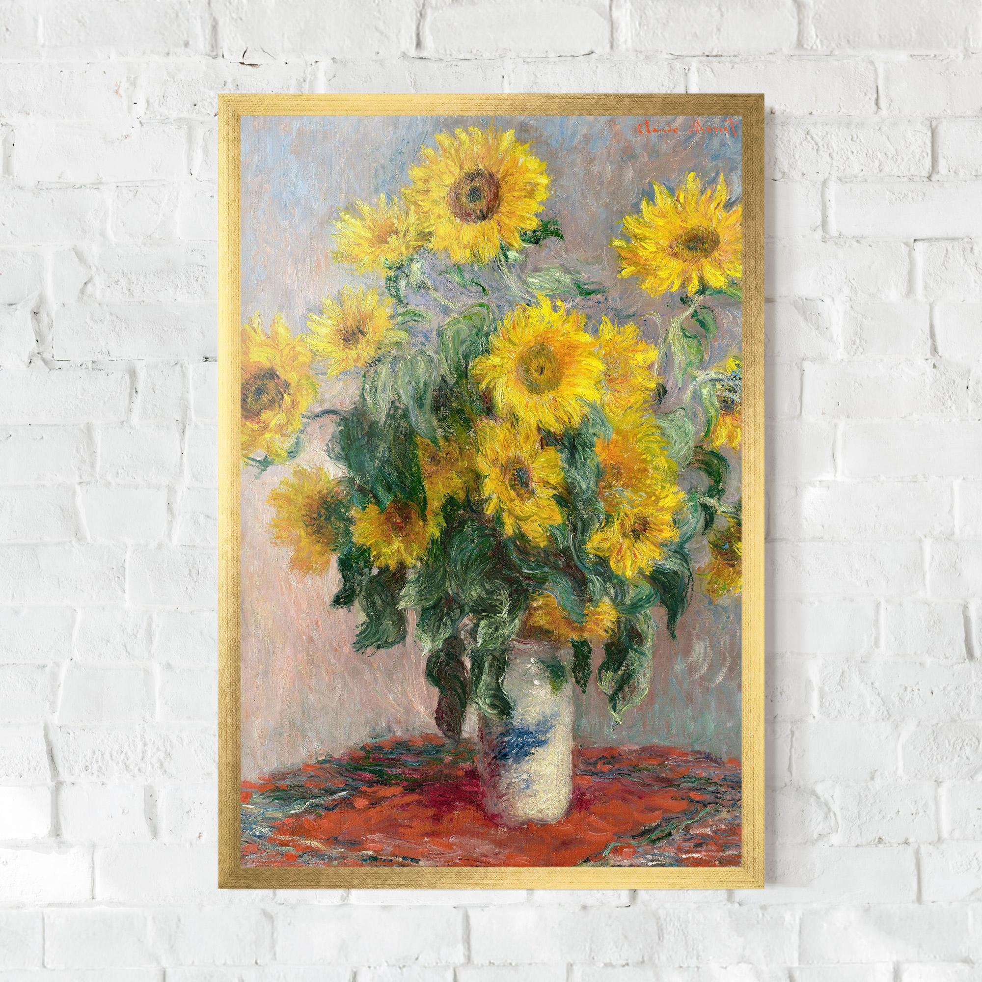 Рамкиран постер Bouquet Of Sunflowers 1881 mockup 0