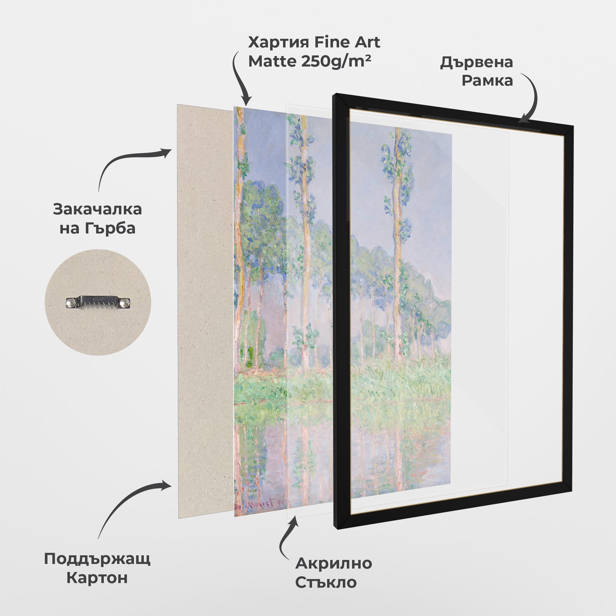 Рамкиран постер Monet Pink Effect mockup 1