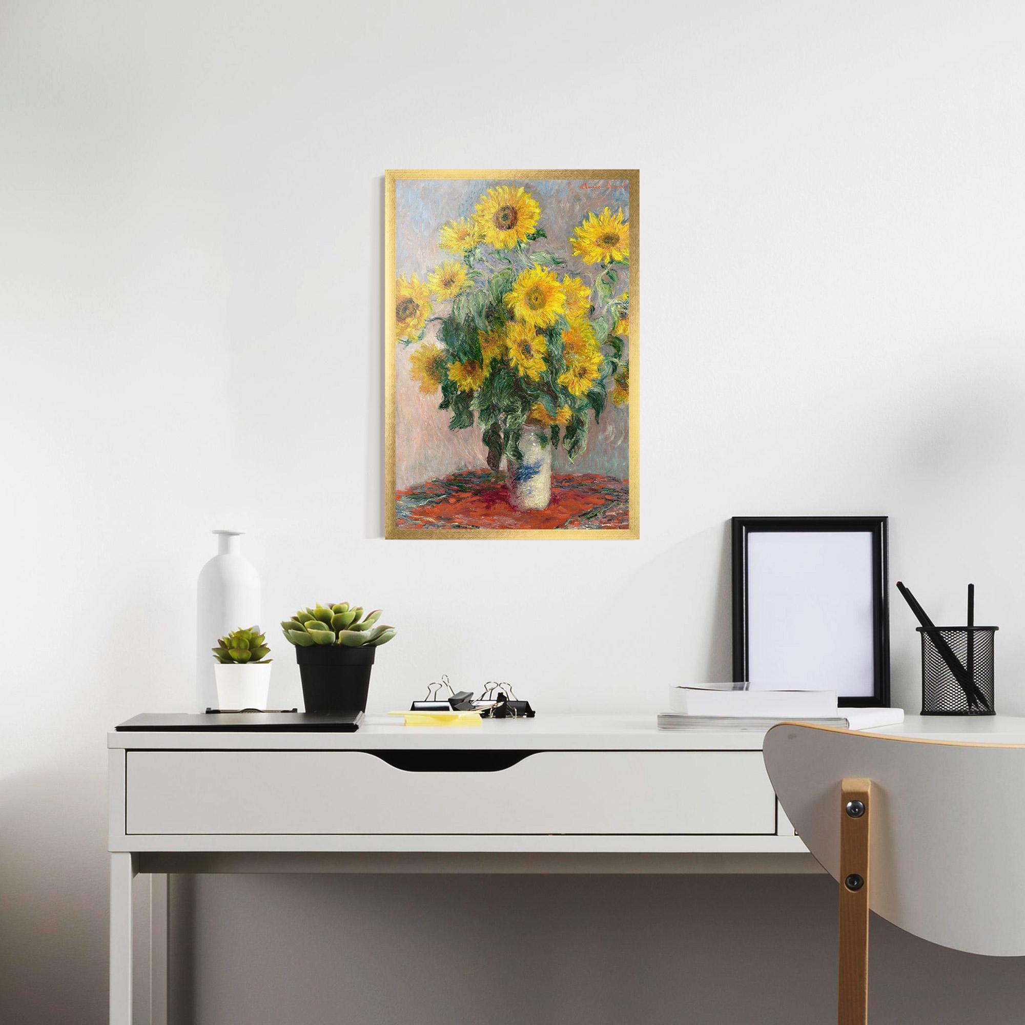 Рамкиран постер Bouquet Of Sunflowers 1881 mockup 7