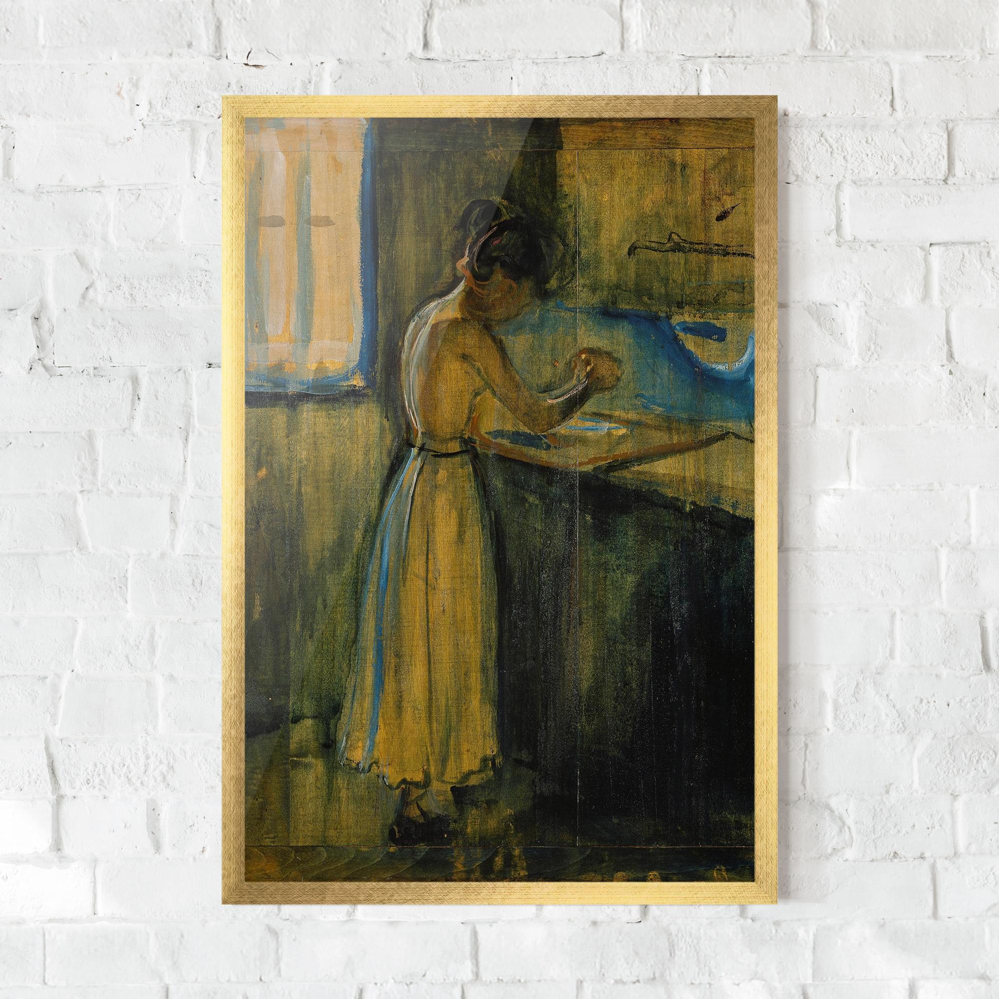 Рамкиран постер Woman Washing Herself mockup 0