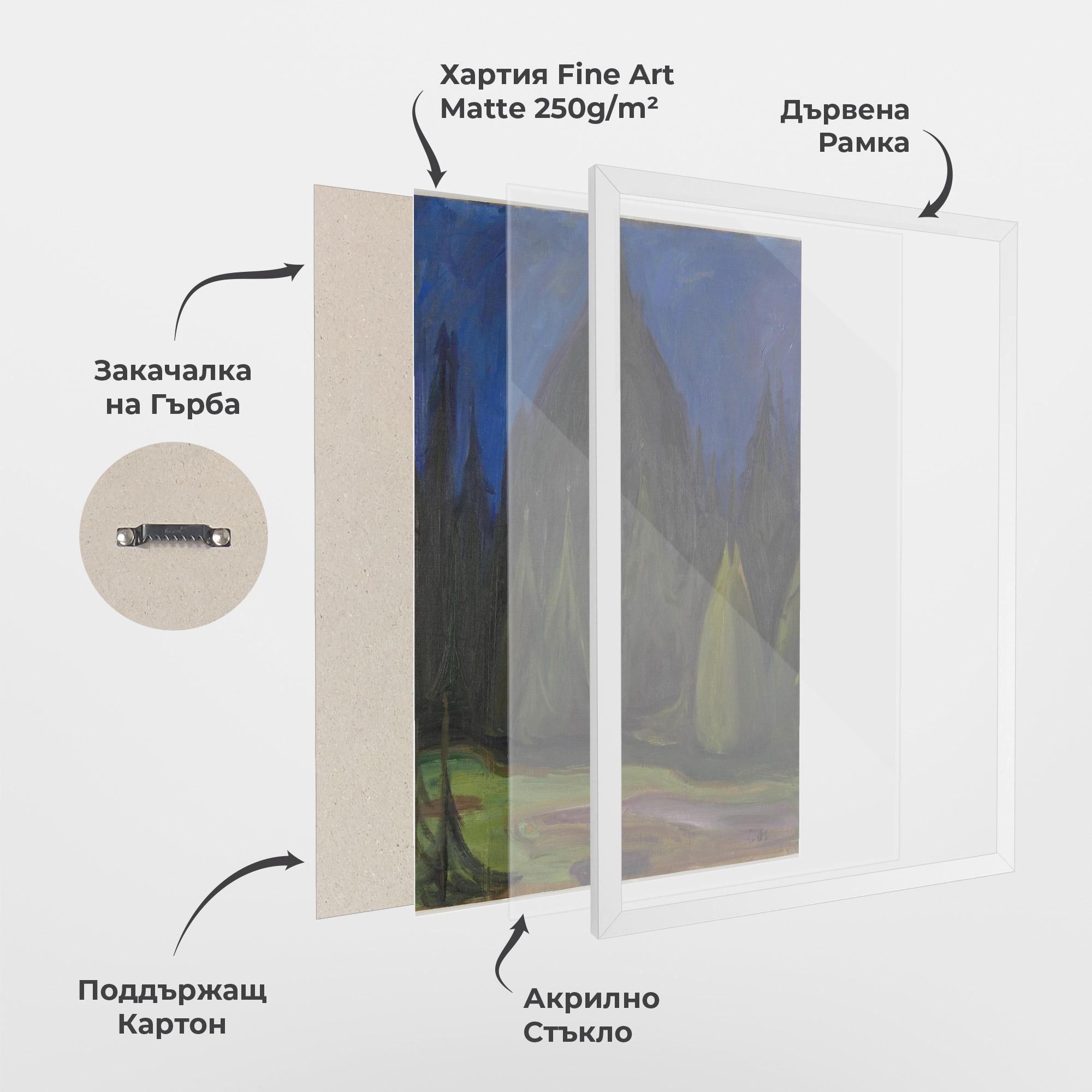 Рамкиран постер Dark Spruce Forest mockup 1