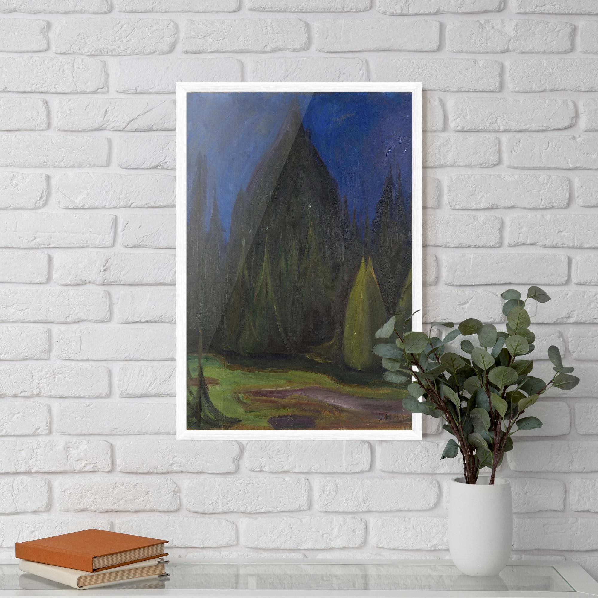 Рамкиран постер Dark Spruce Forest mockup 5