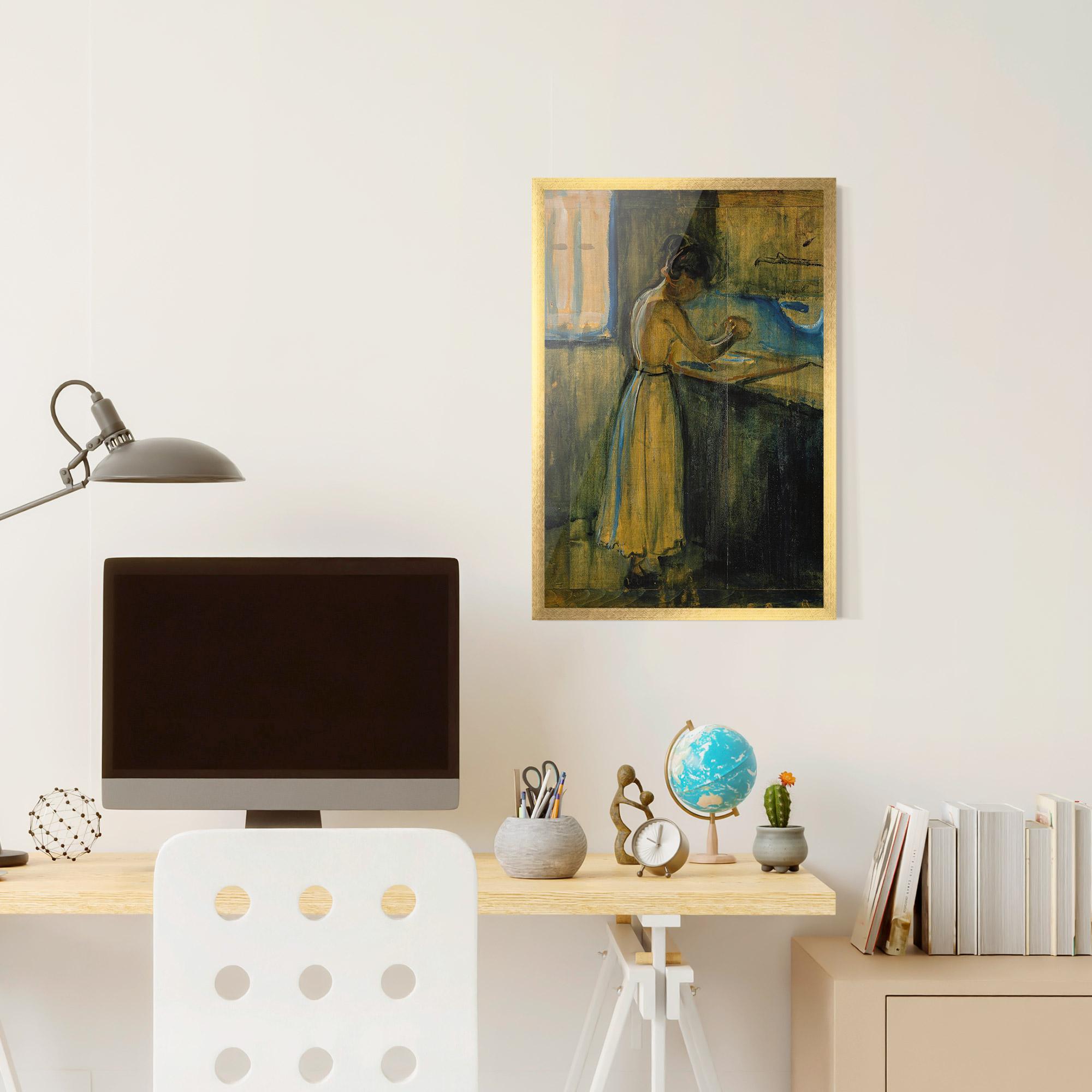 Рамкиран постер Woman Washing Herself mockup 6