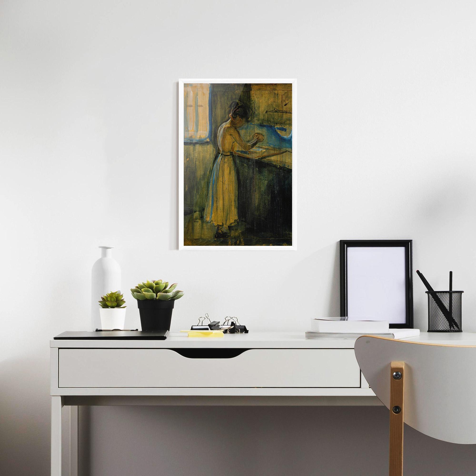 Рамкиран постер Woman Washing Herself mockup 7