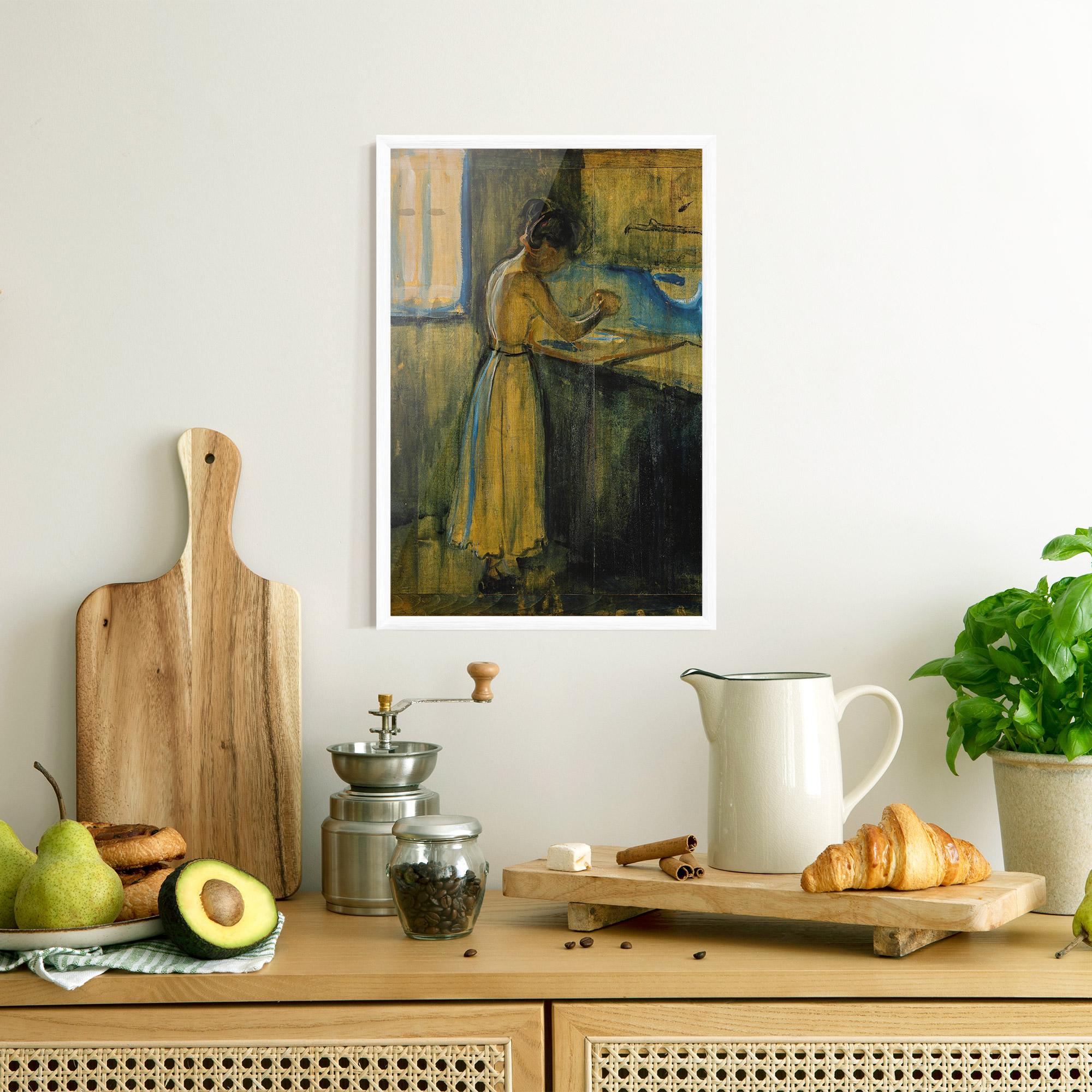 Рамкиран постер Woman Washing Herself mockup 8