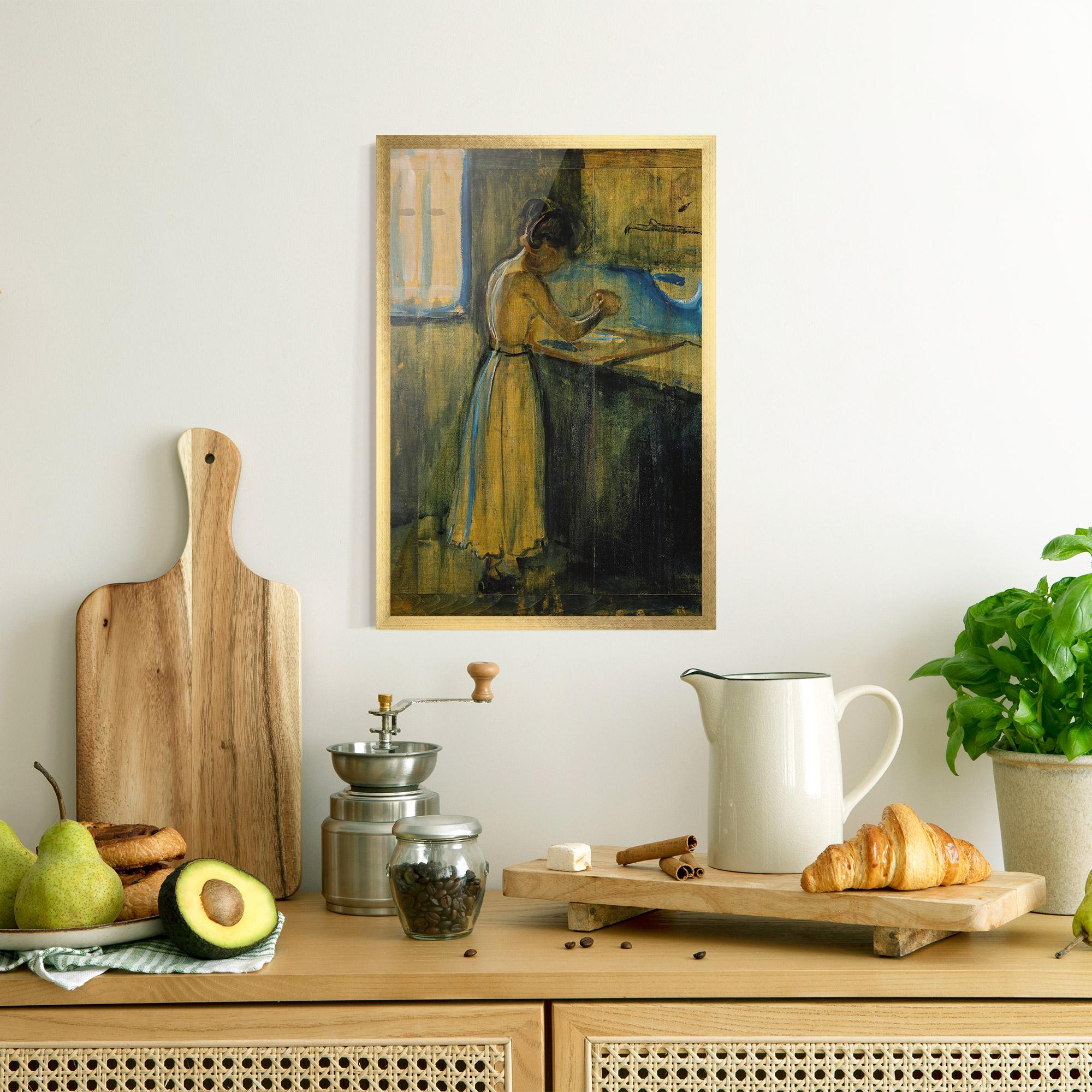 Рамкиран постер Woman Washing Herself mockup 8