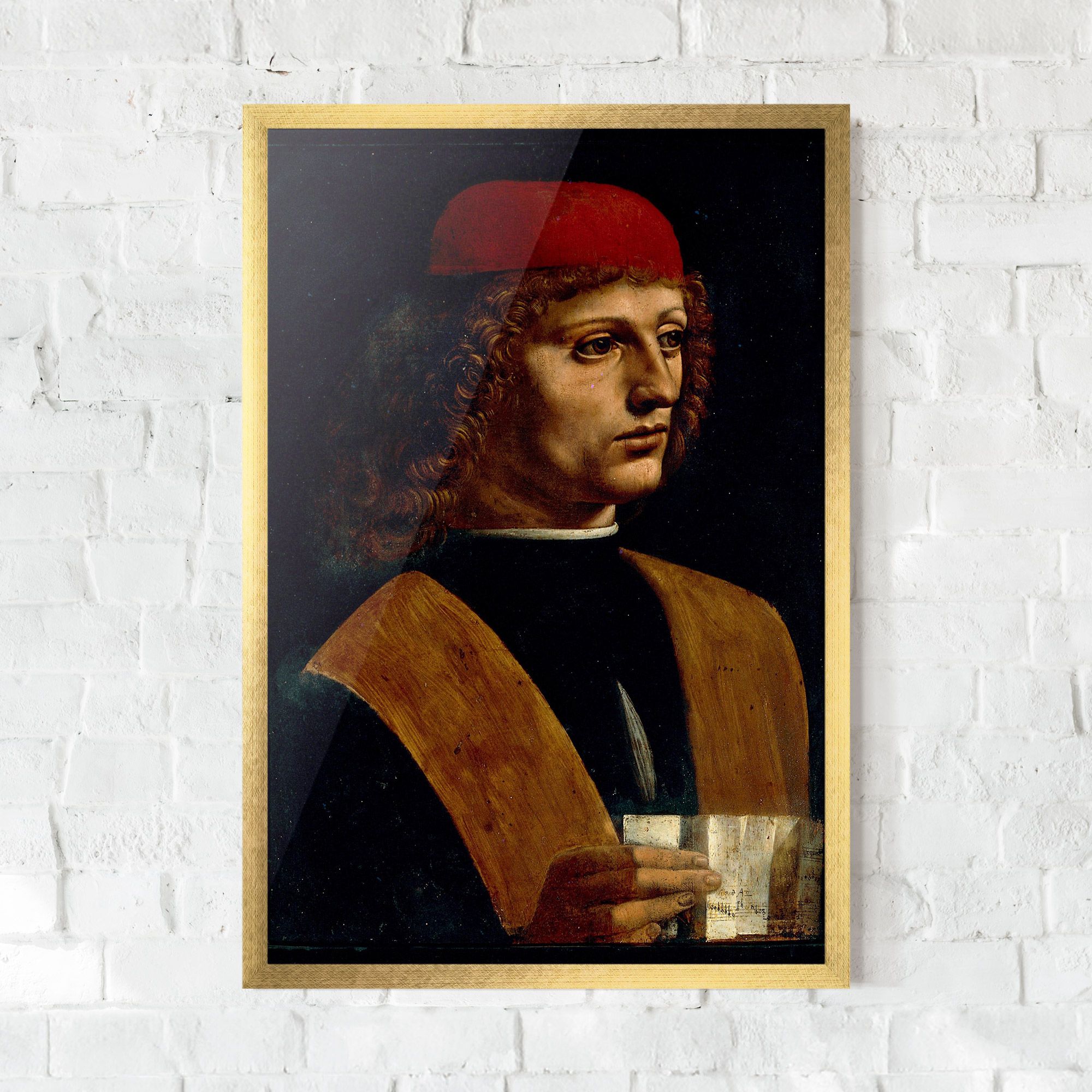 Leonardo Da Vinci Portrait Of A Musician Pinacoteca Ambrosiana mockup 0