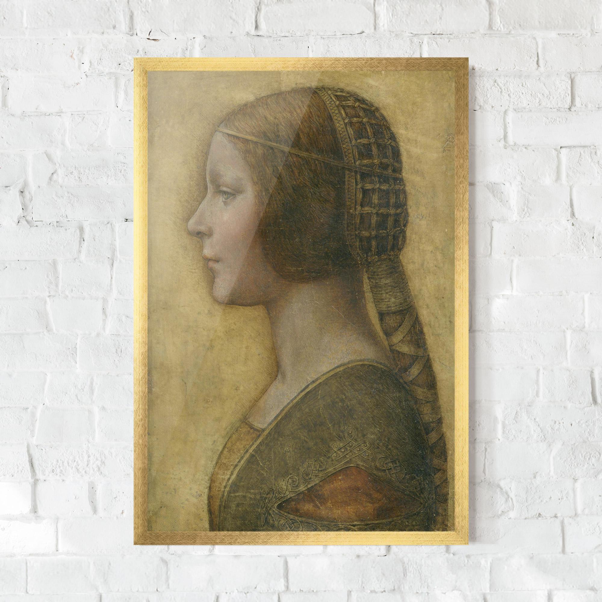 Рамкиран постер Profile Of A Young Fiancee Da Vinci mockup 0