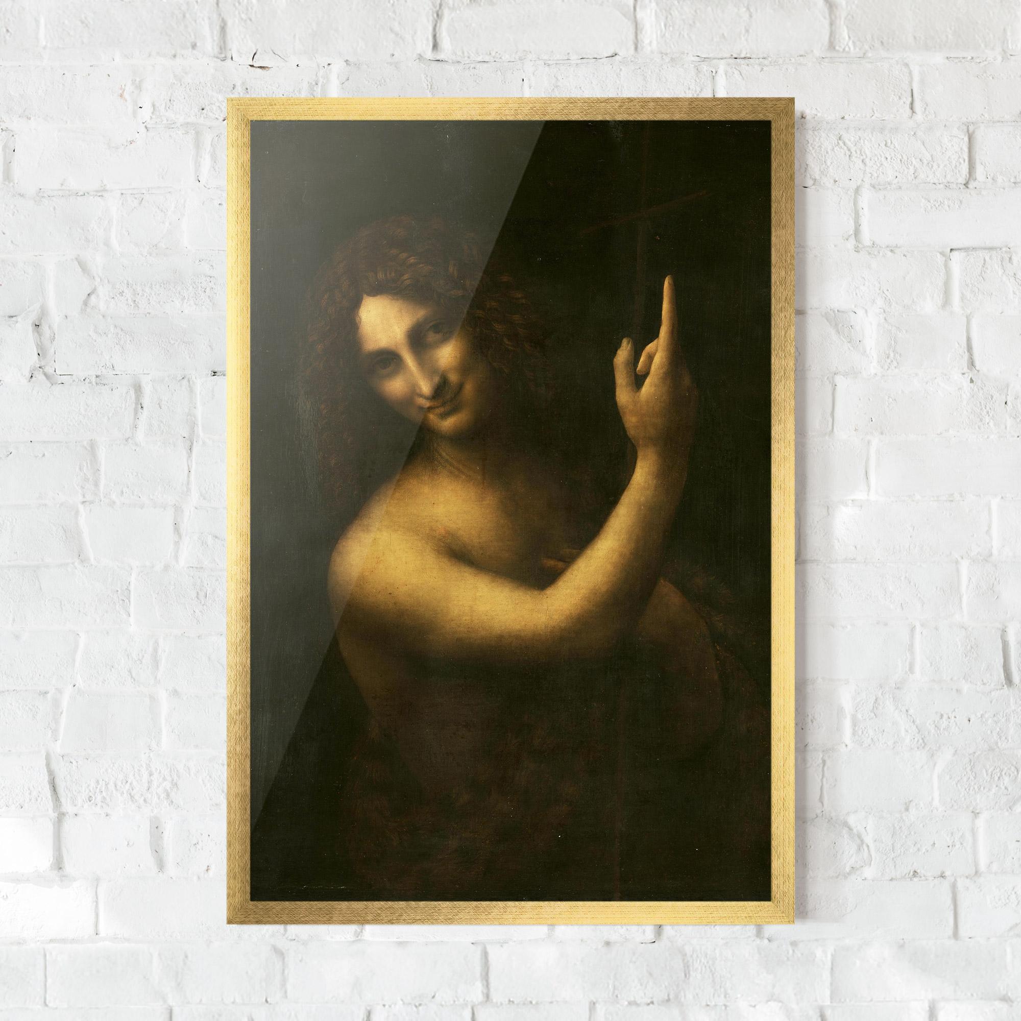 Рамкиран постер Seonardo Da Vinci Saint John The Baptist mockup 0
