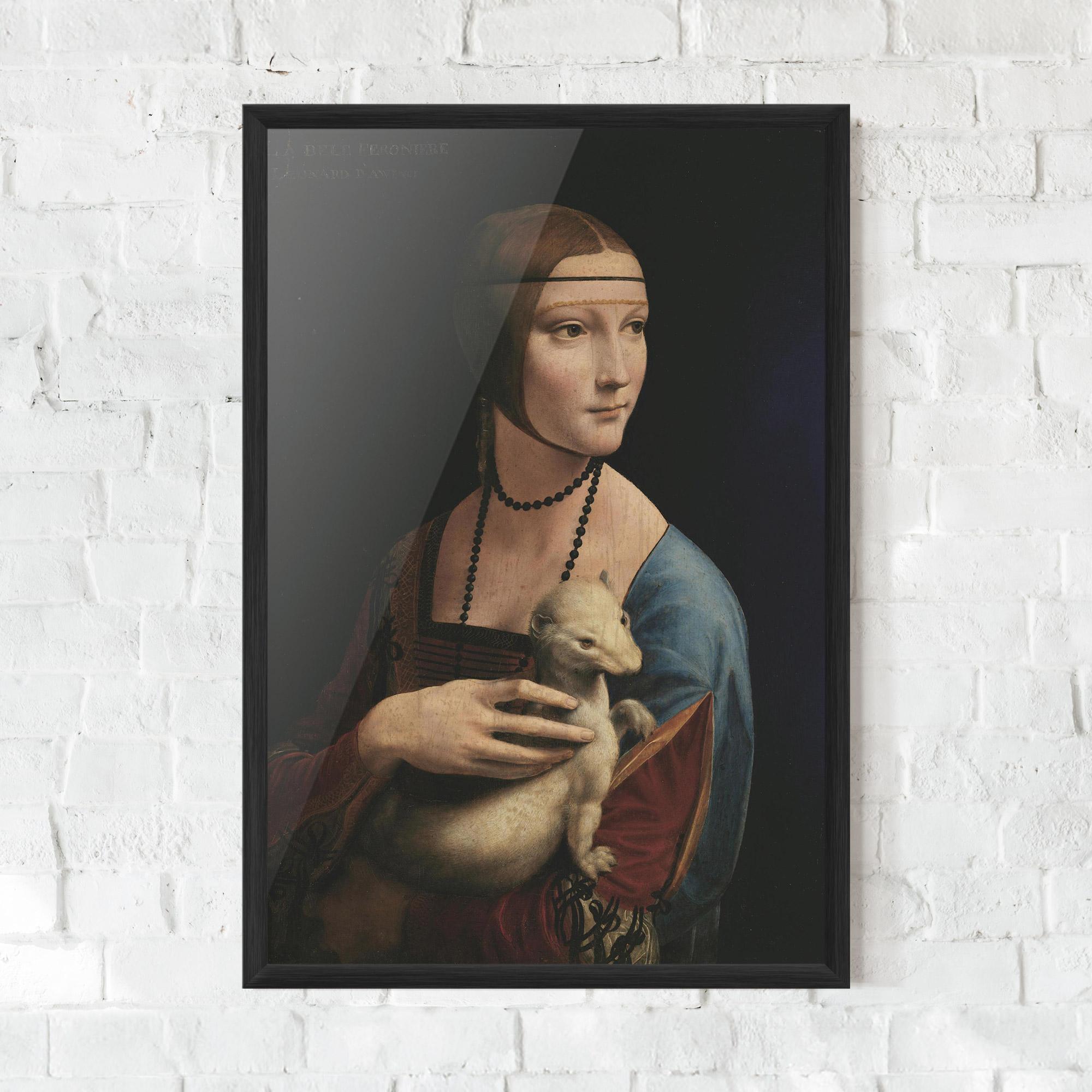 Рамкиран постер Lady With An Ermine Leonardo Da Vinci mockup 0
