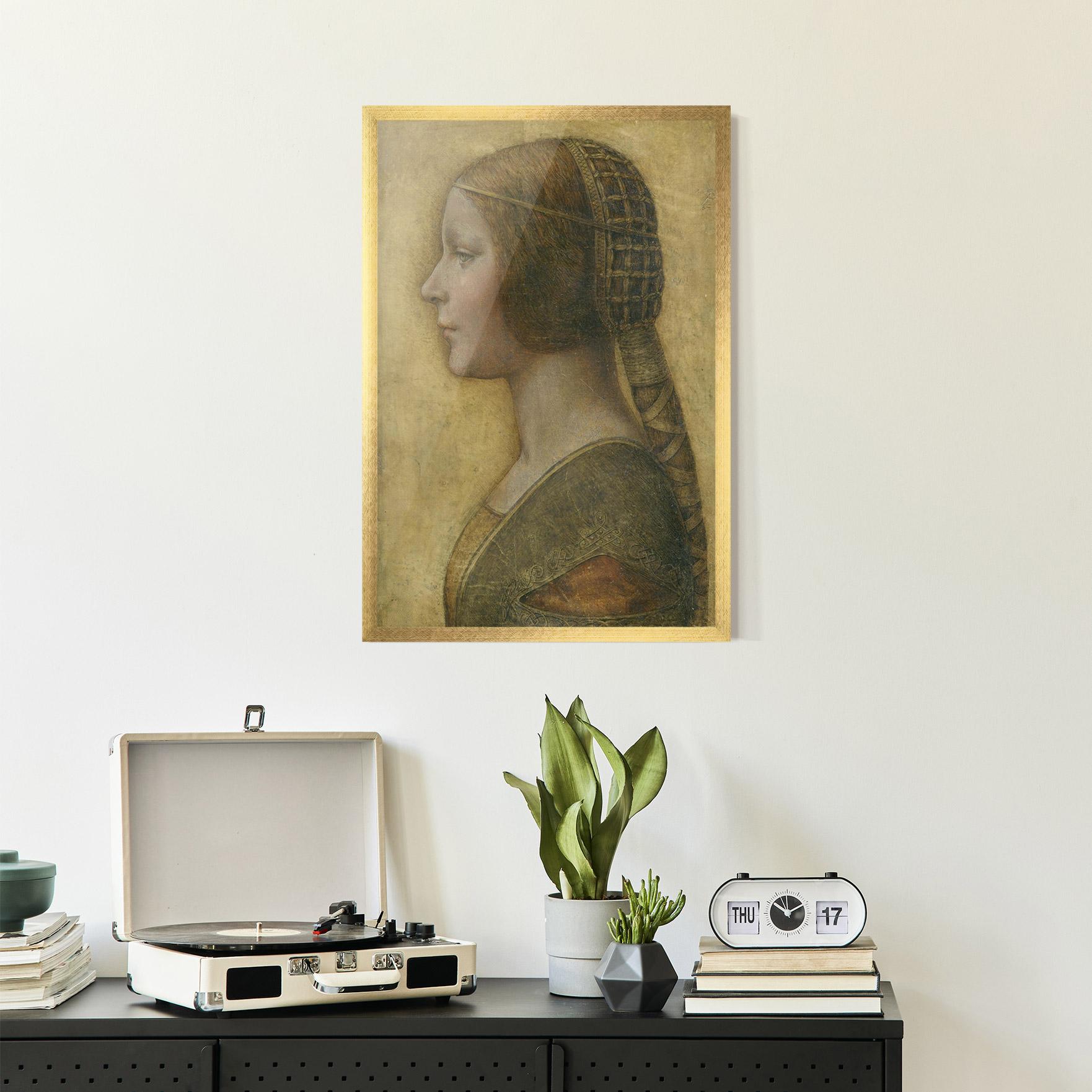 Рамкиран постер Profile Of A Young Fiancee Da Vinci mockup 2