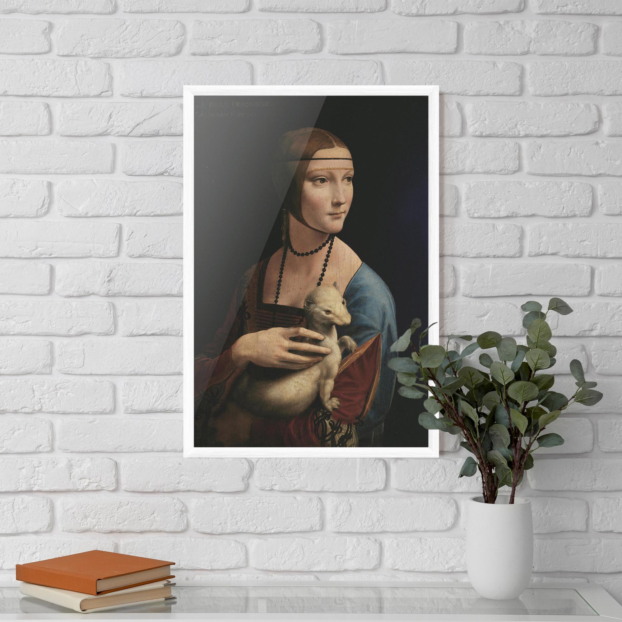 Рамкиран постер Lady With An Ermine Leonardo Da Vinci mockup 5