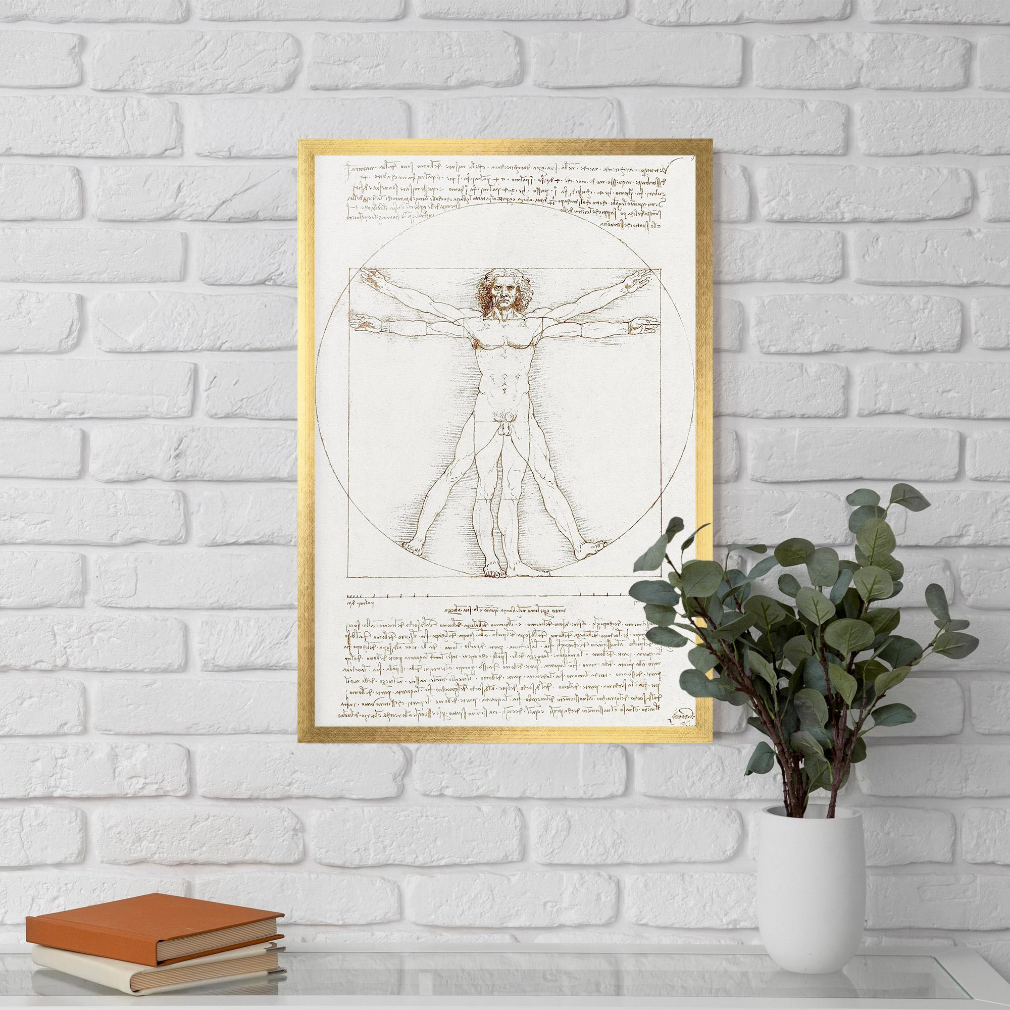 Рамкиран постер Leonardo Da Vinci's Vitruvian Man mockup 5