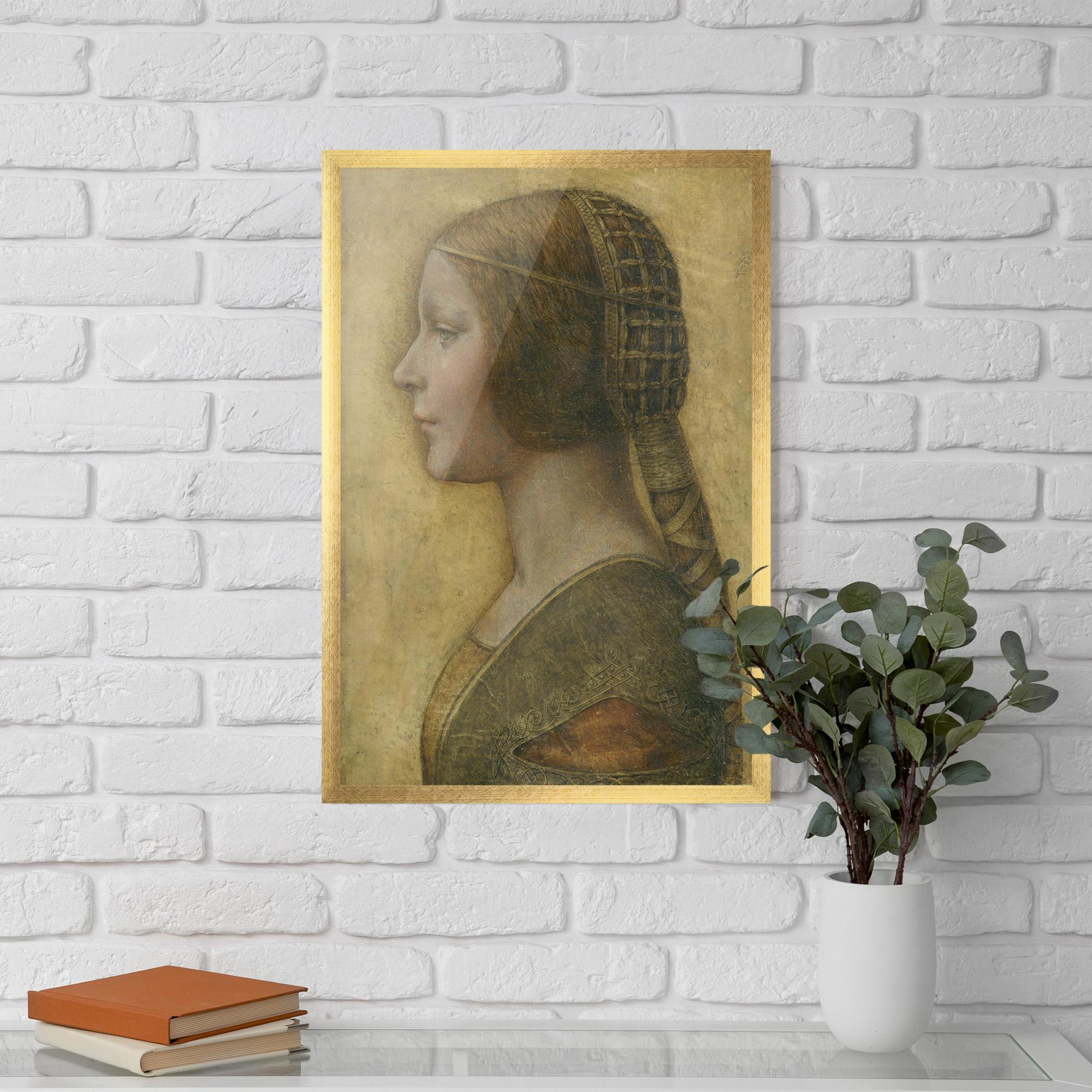 Рамкиран постер Profile Of A Young Fiancee Da Vinci mockup 5