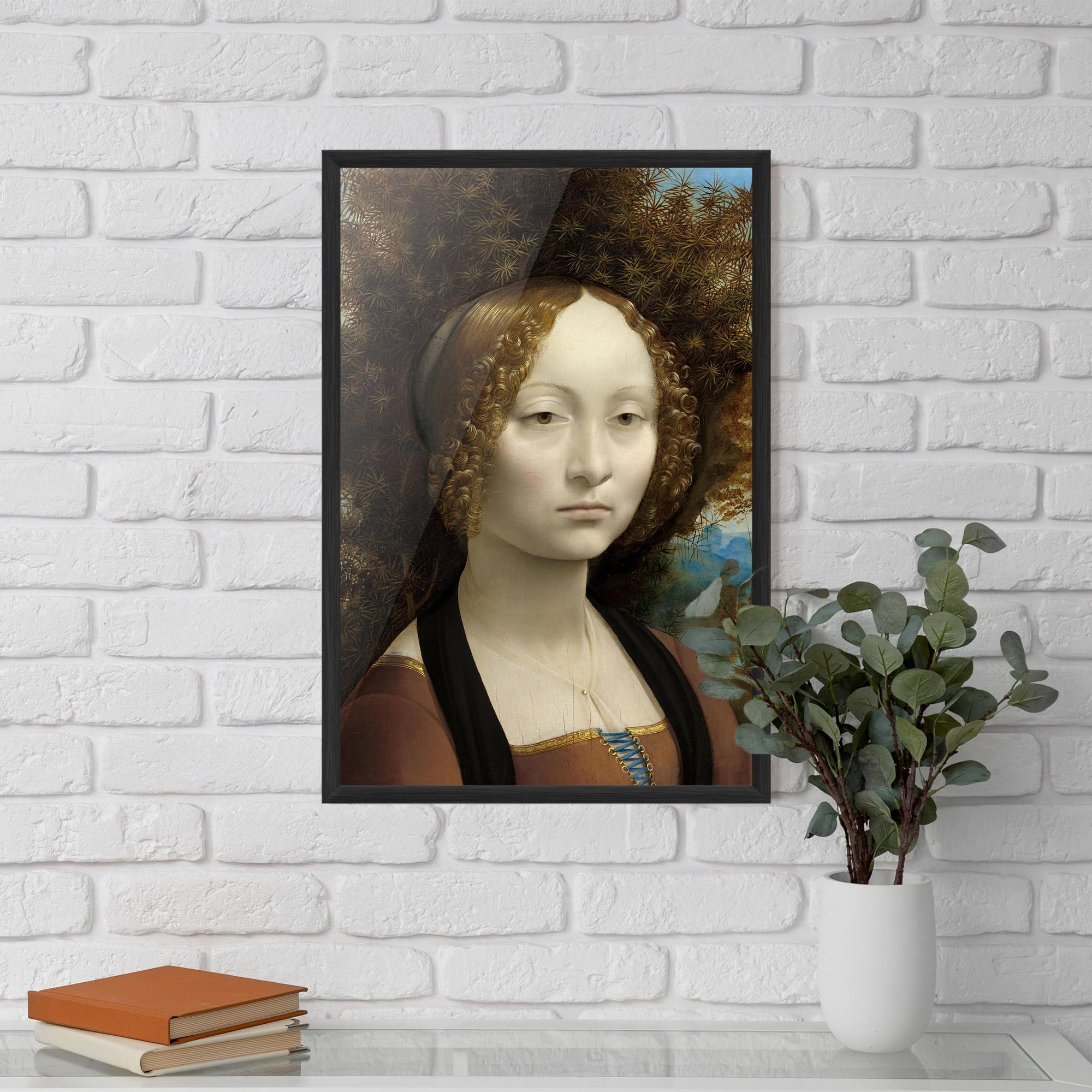 Рамкиран постер Leonardo Da Vinci Ginevra De Benci mockup 5