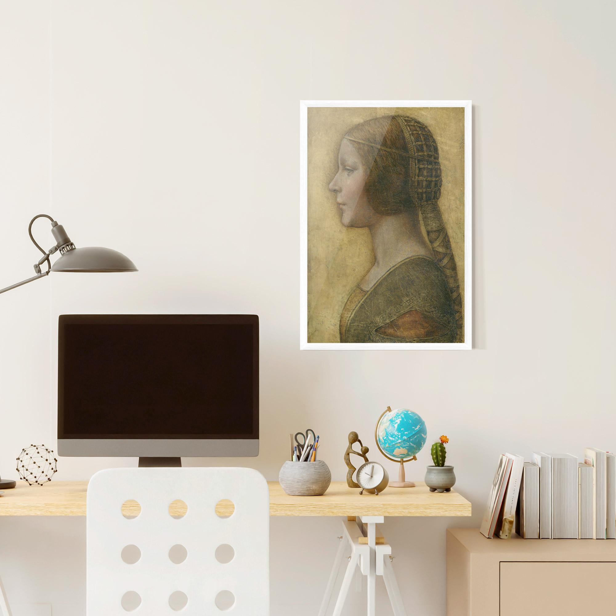 Рамкиран постер Profile Of A Young Fiancee Da Vinci mockup 6