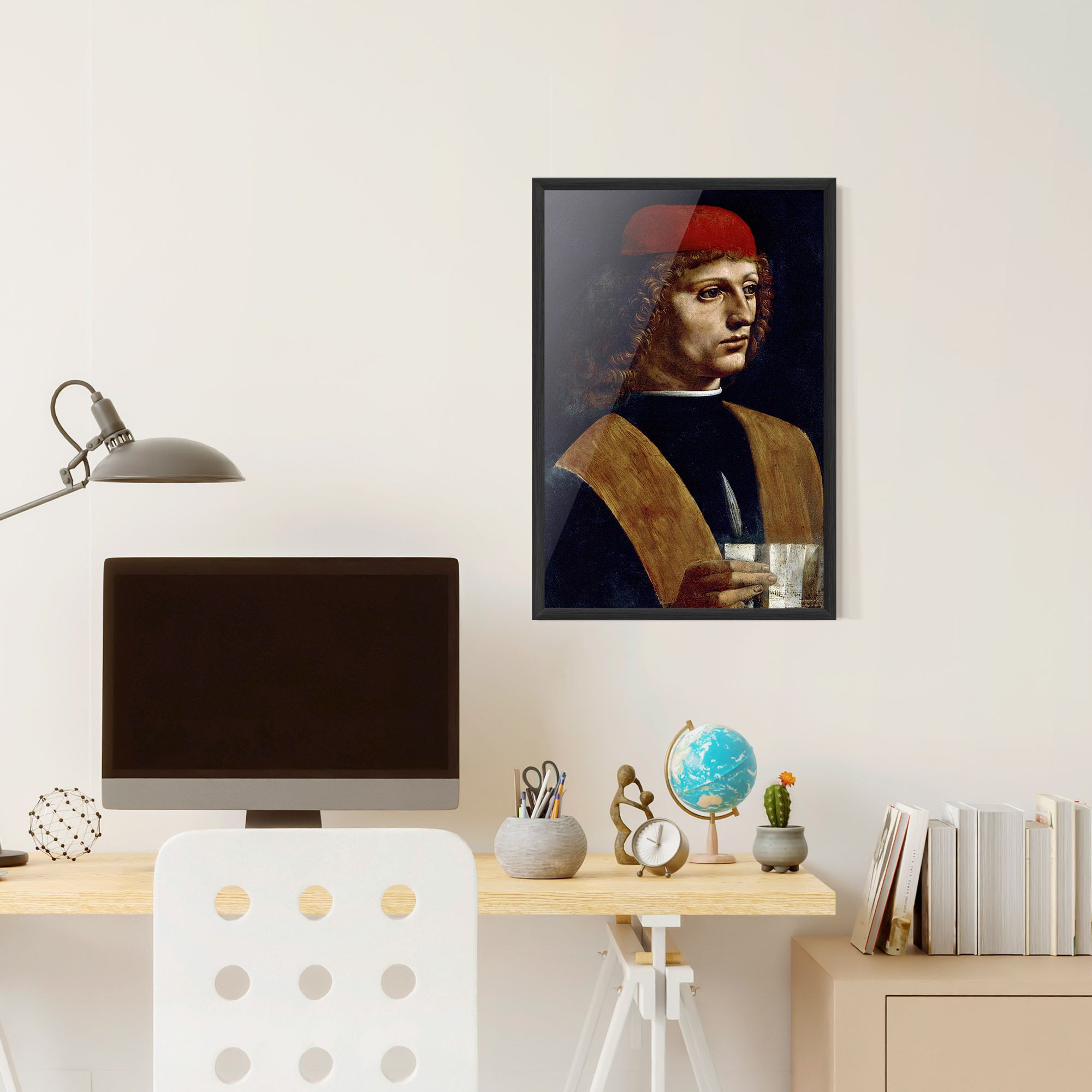 Leonardo Da Vinci's The Portrait Of A Musician mockup 6