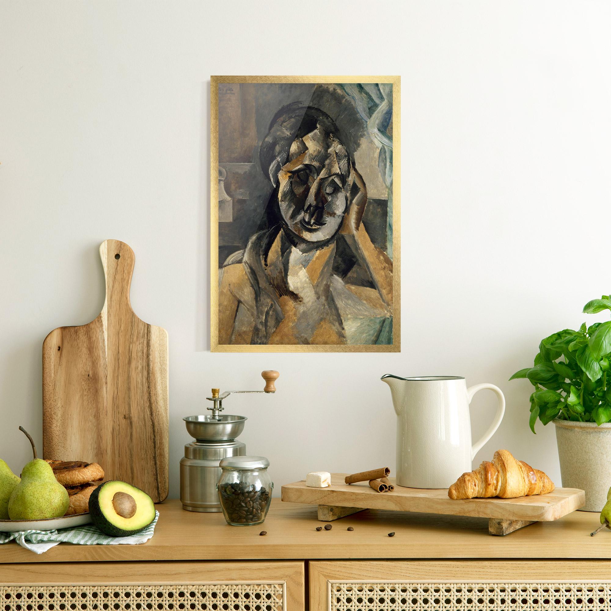 Рамкиран постер Woman With Mustard mockup 8