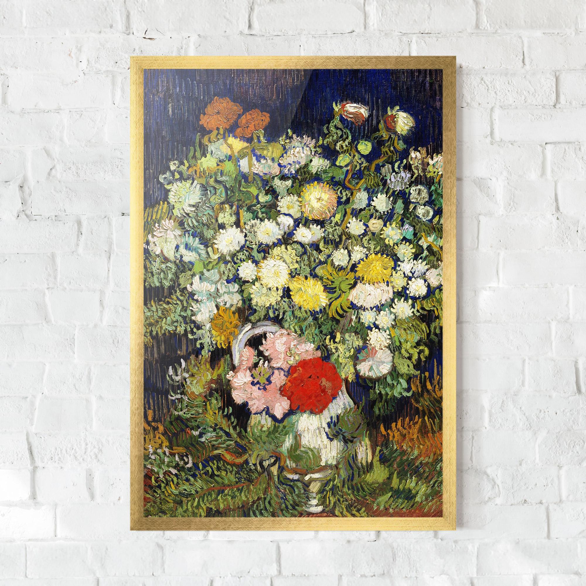 Рамкиран постер Flowers Van Gogh mockup 0