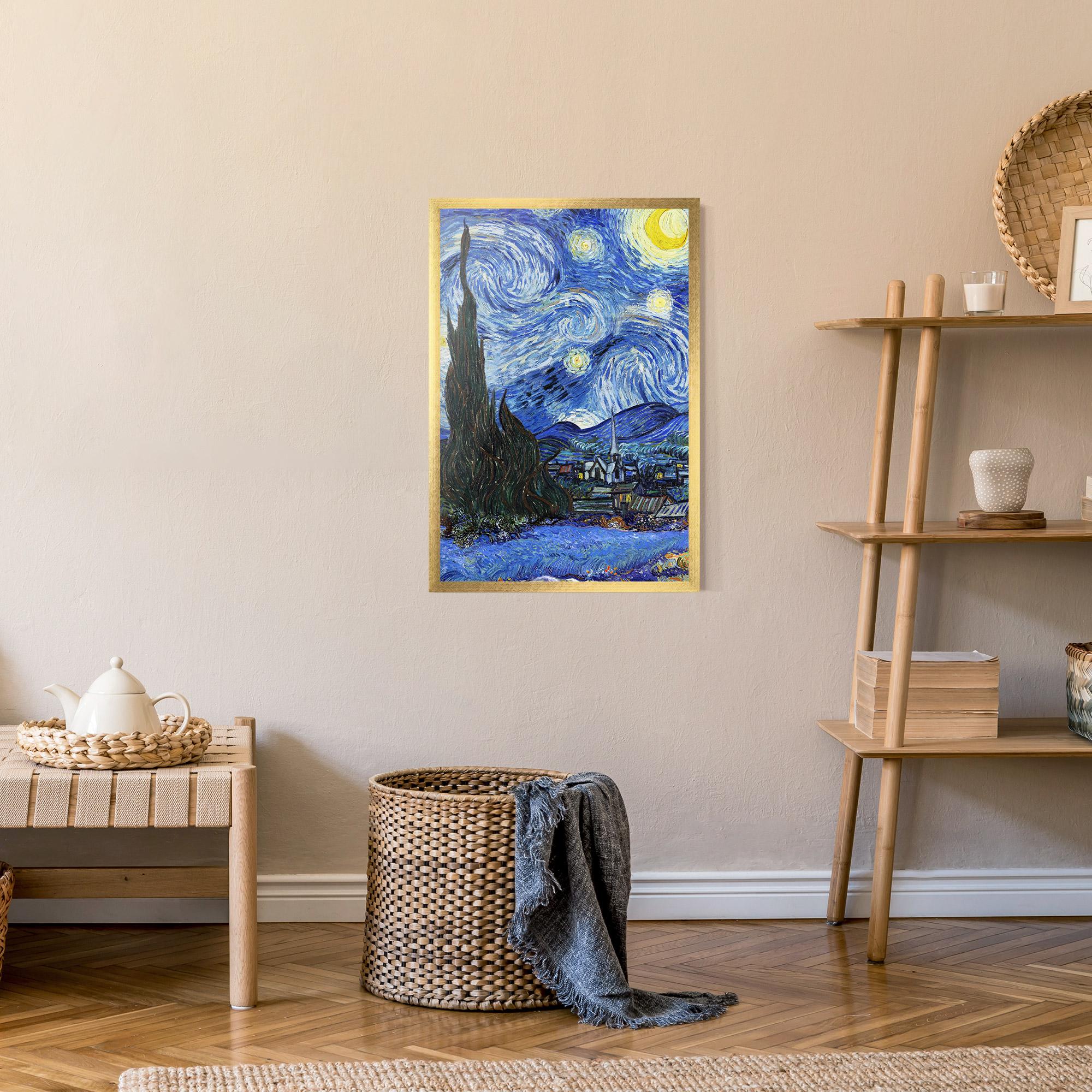 Рамкиран постер Starry Night Art mockup 9